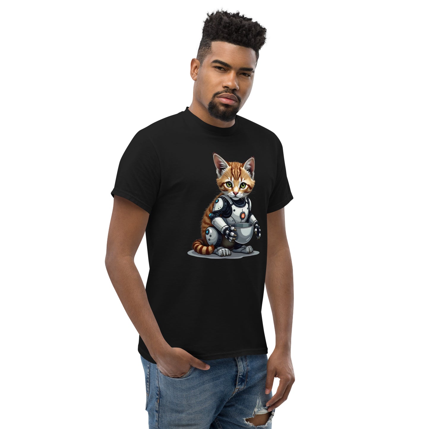 Unisex Popping AI cat classic tee
