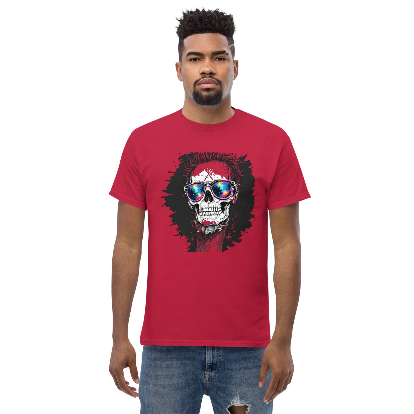 Unisex Skull Mirror shades classic tee
