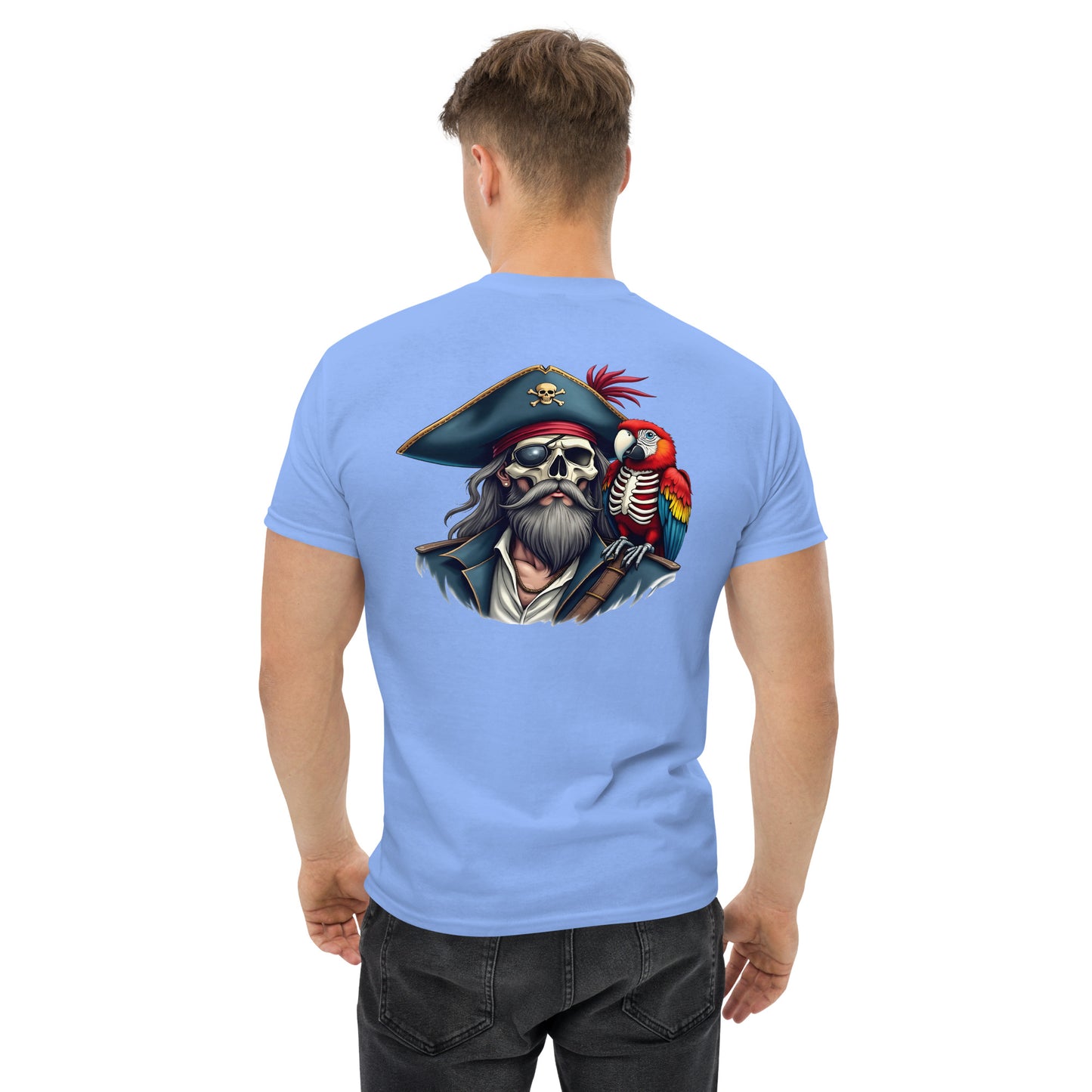 Unisex Skeleton pirate & release the Kraken Twin print classic tee