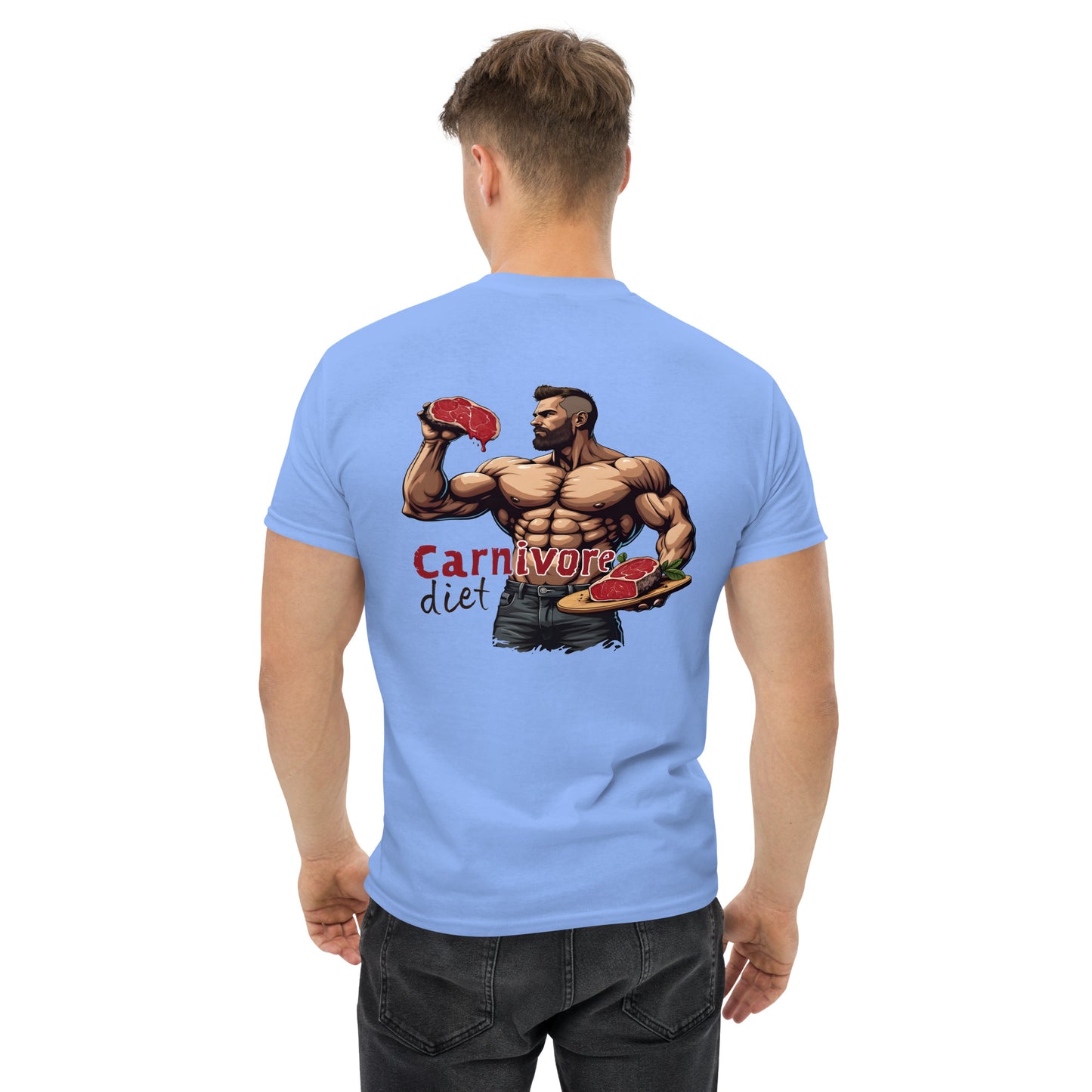 Men's double print carnivore diet classic tee