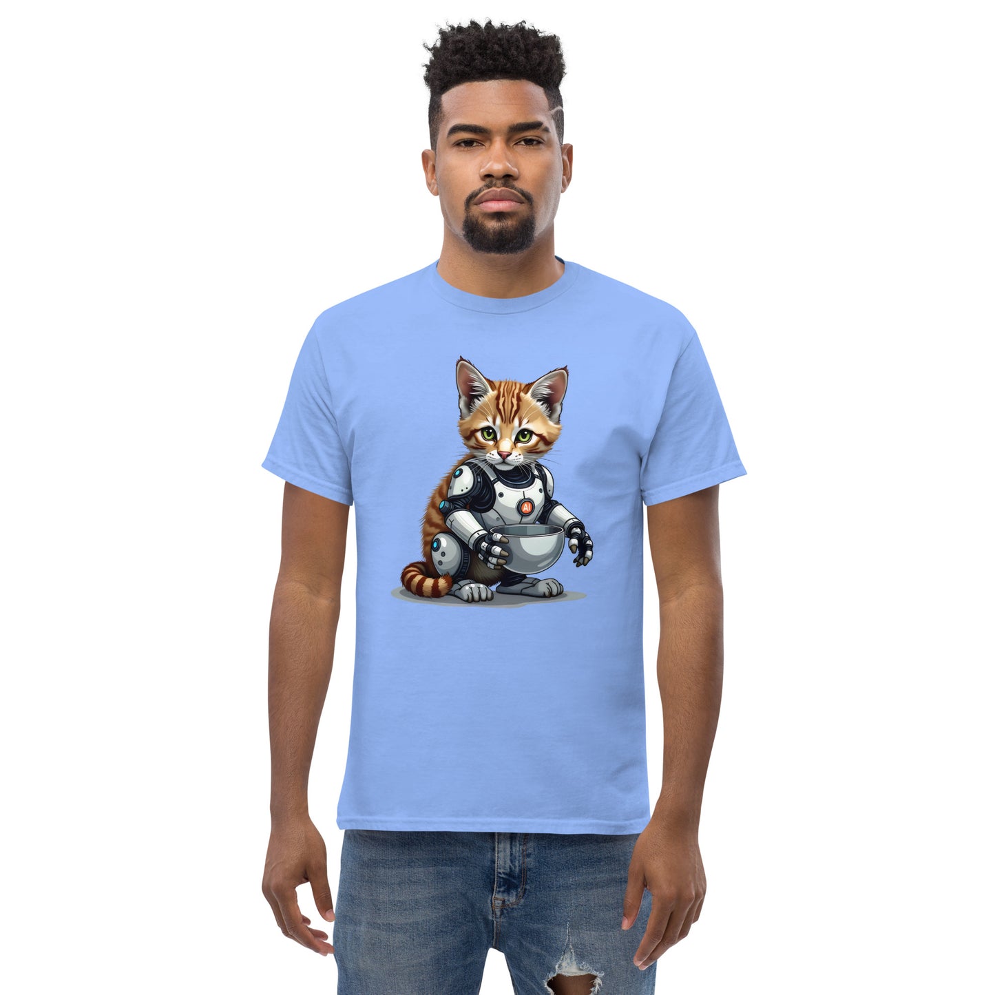 Unisex Popping AI cat classic tee
