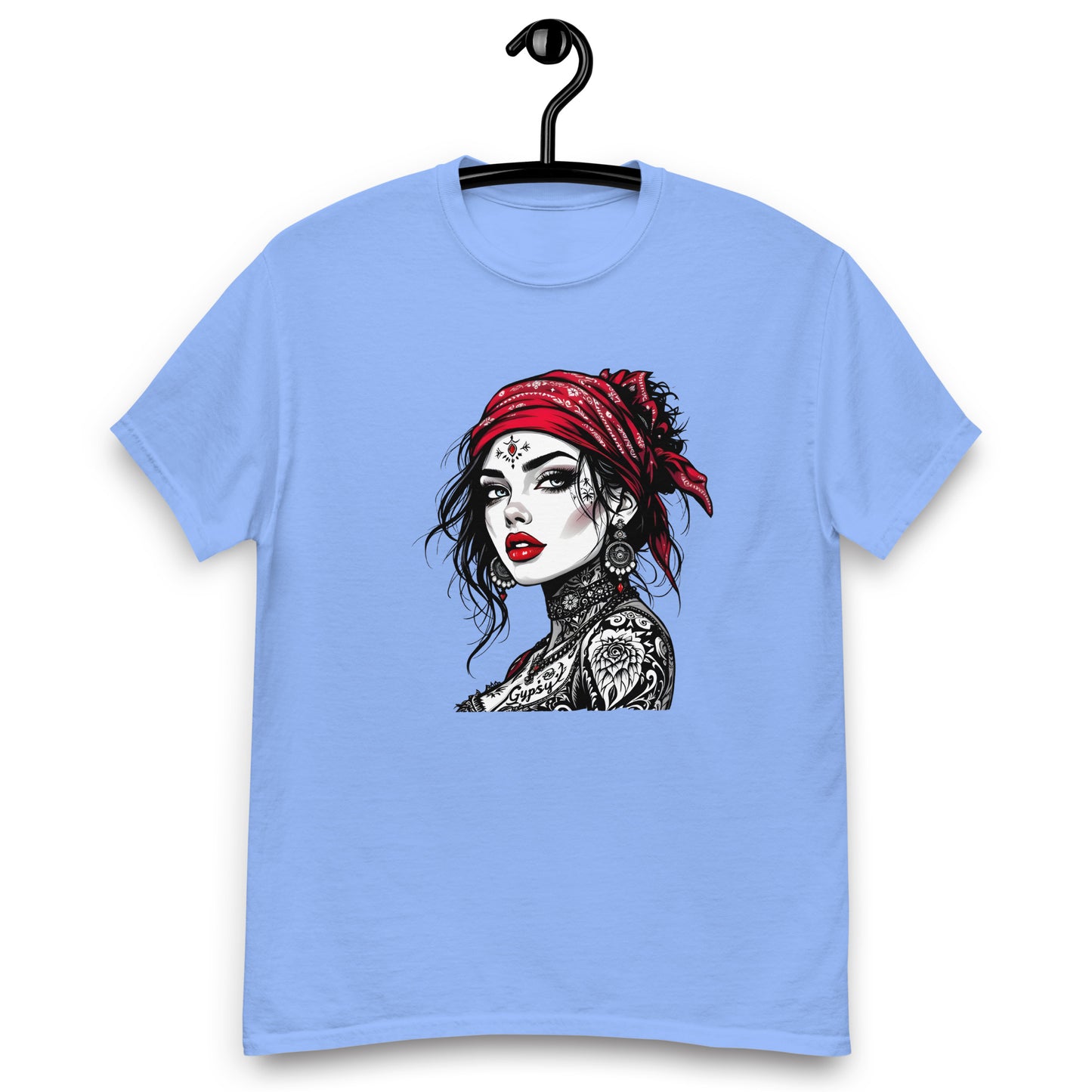 Unisex Red scarf tattoo gypsy girl classic tee
