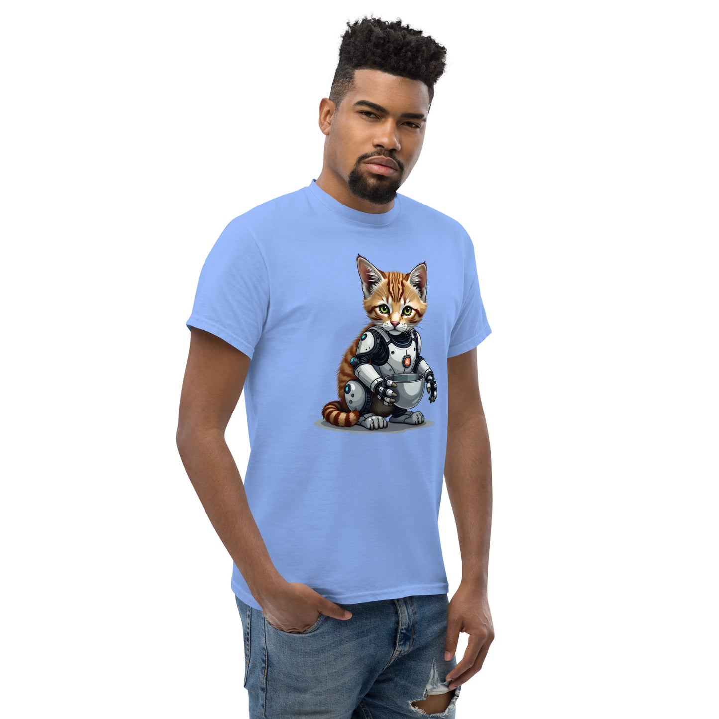 Unisex Popping AI cat classic tee