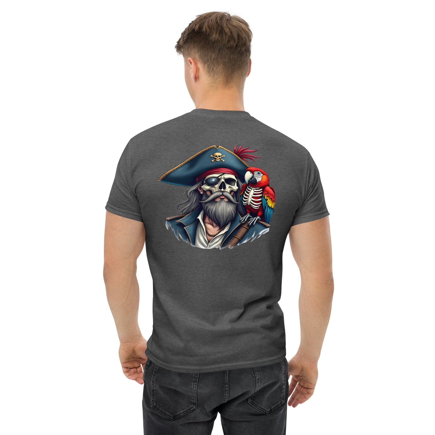 Unisex Skeleton pirate & release the Kraken Twin print classic tee
