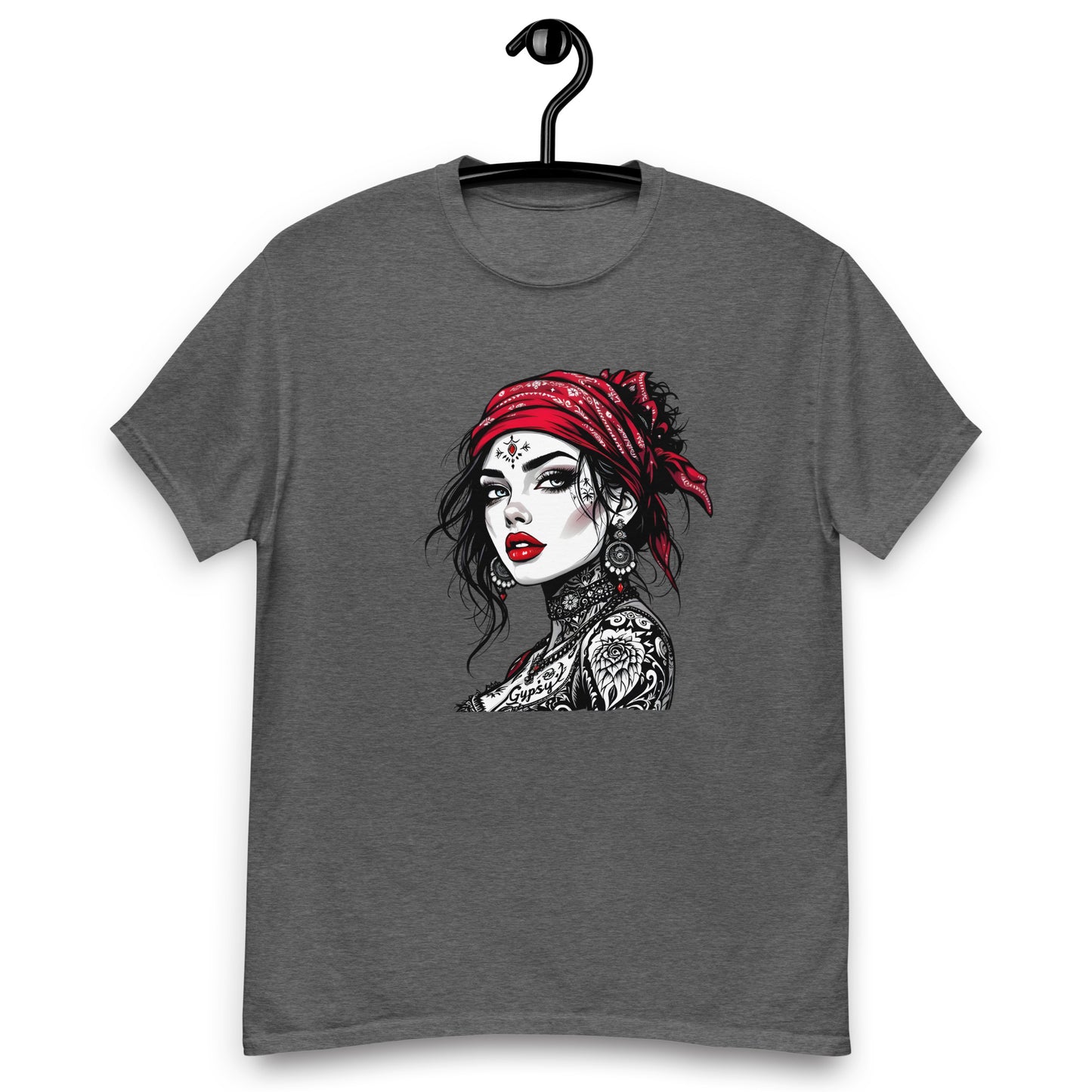 Unisex Red scarf tattoo gypsy girl classic tee