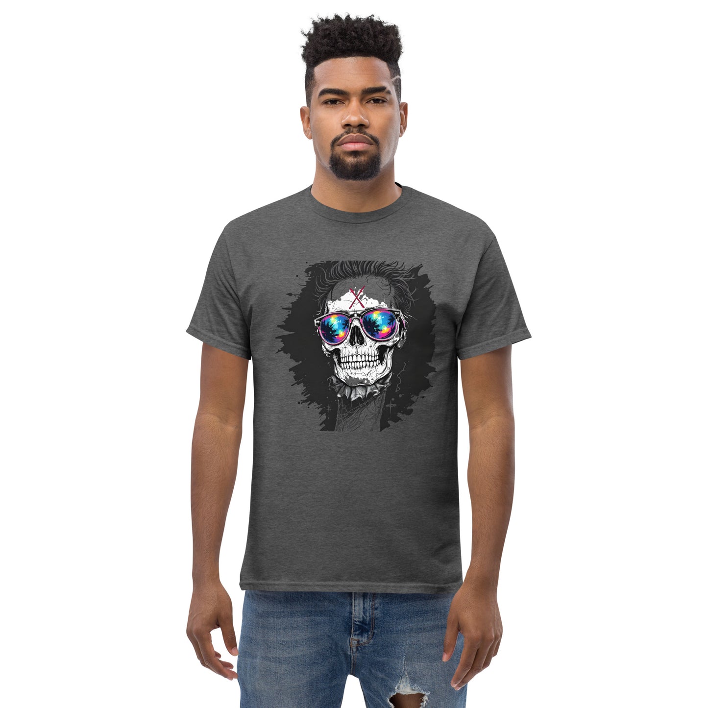 Unisex Skull Mirror shades classic tee