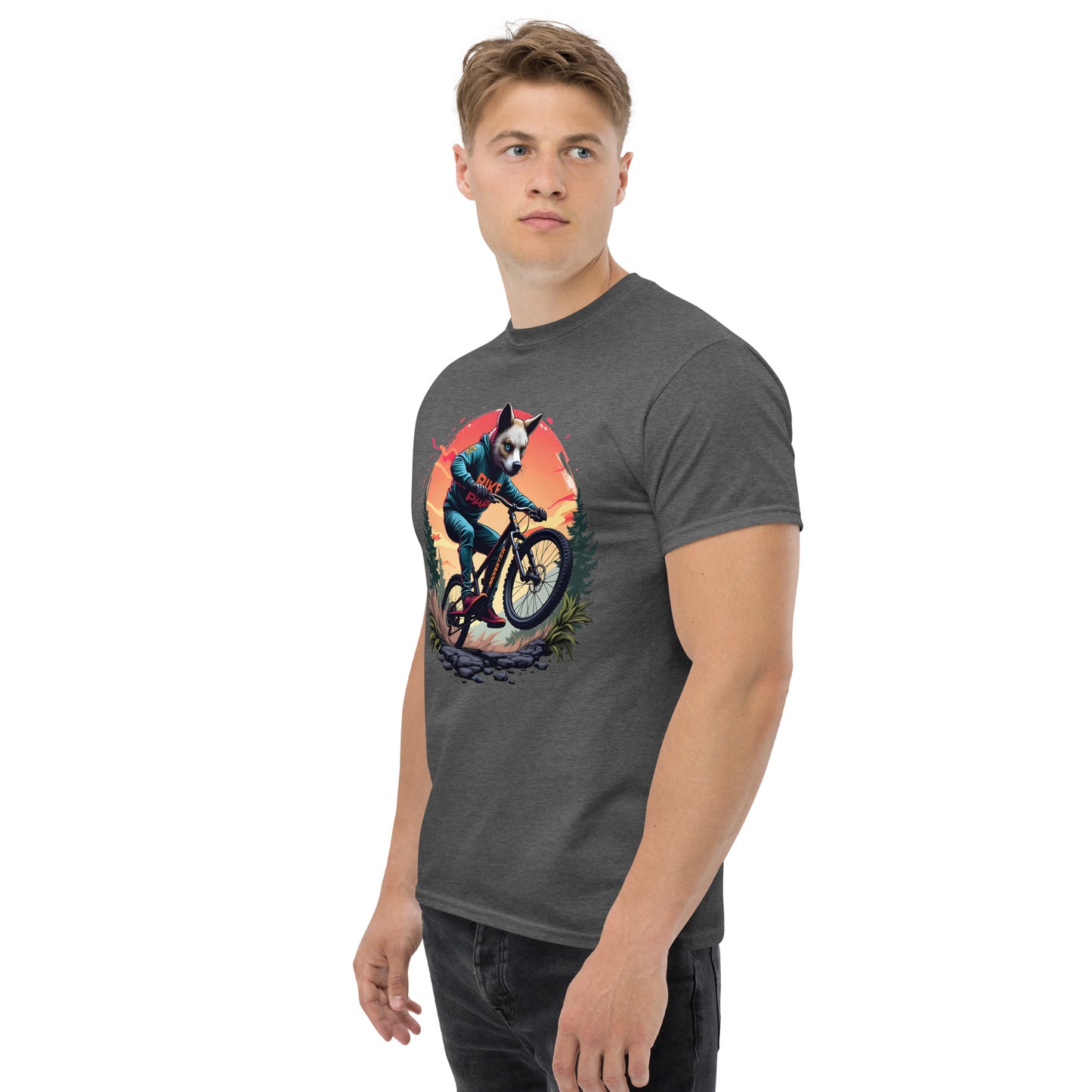 Unisex Print Wolf Rider Rear print text classic tee