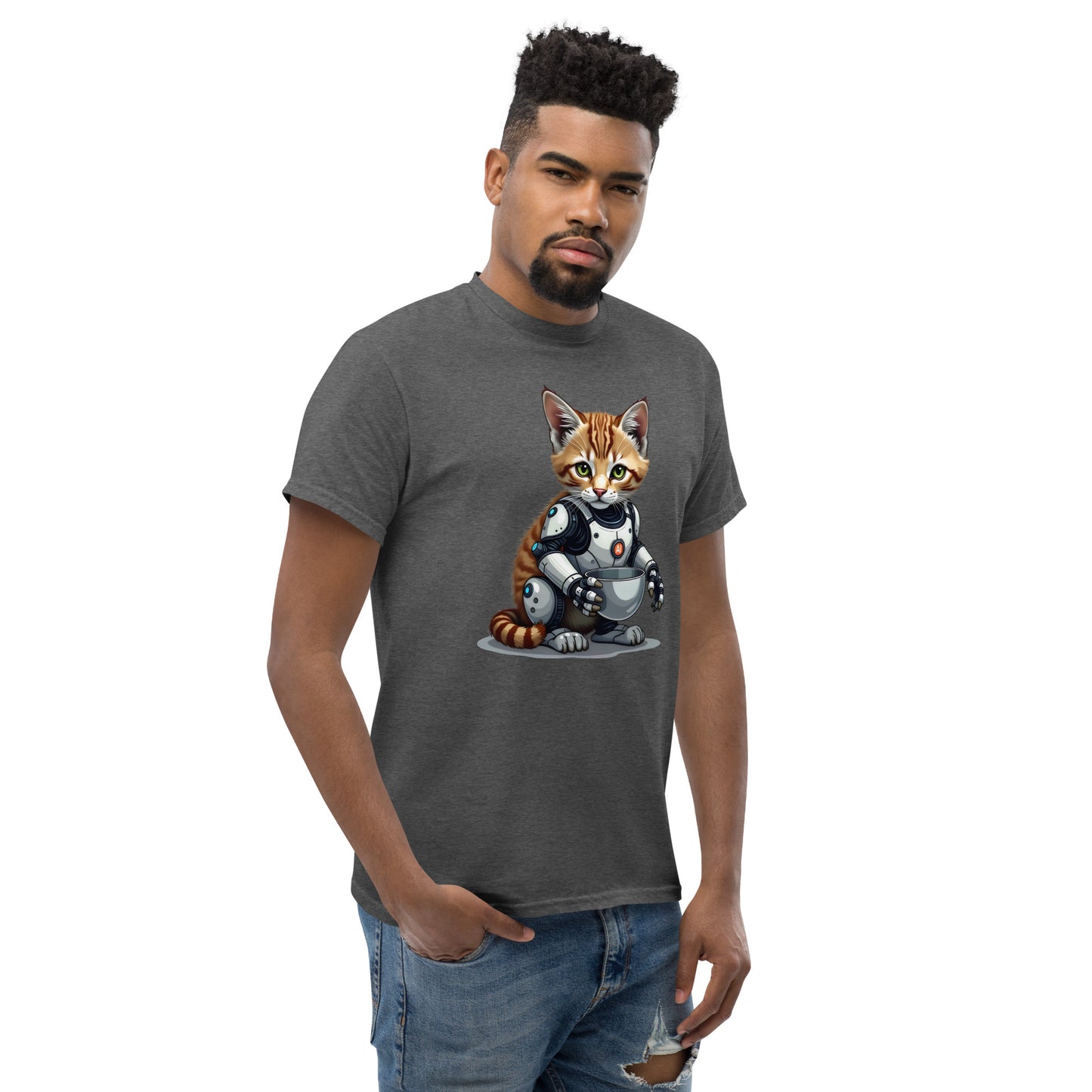 Unisex Popping AI cat classic tee