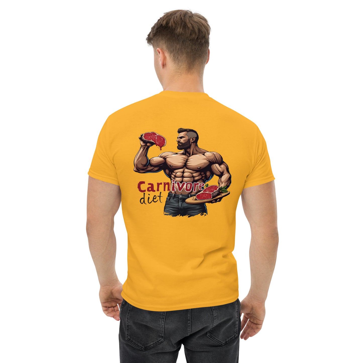 Men's double print carnivore diet classic tee