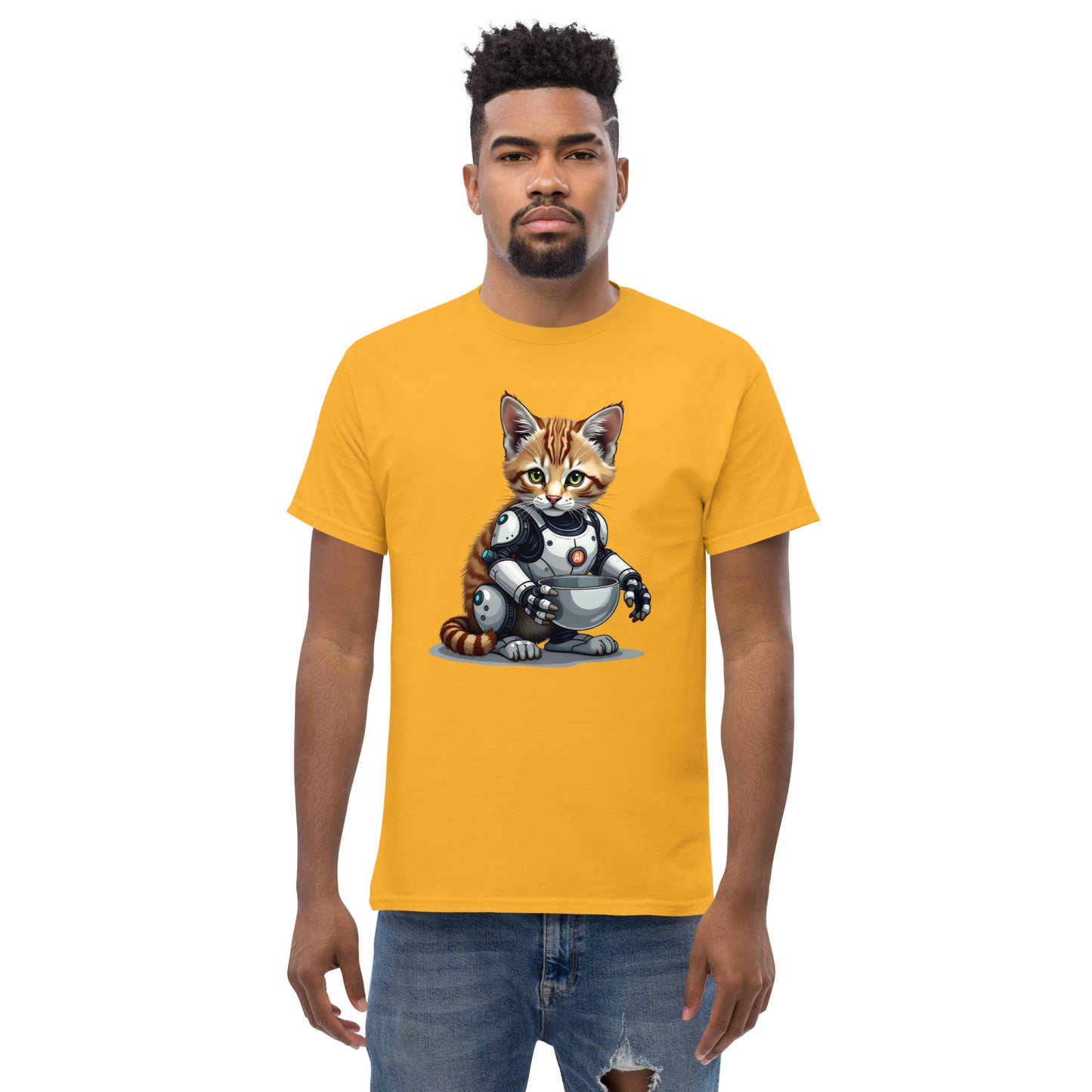 Unisex Popping AI cat classic tee