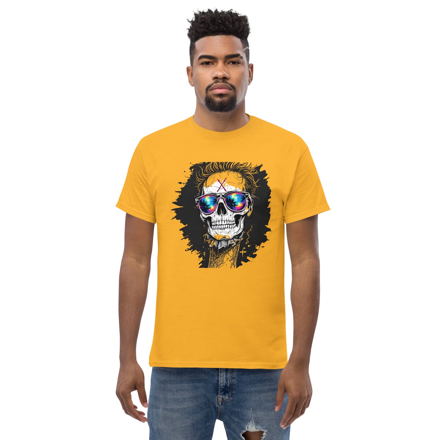Unisex Skull Mirror shades classic tee