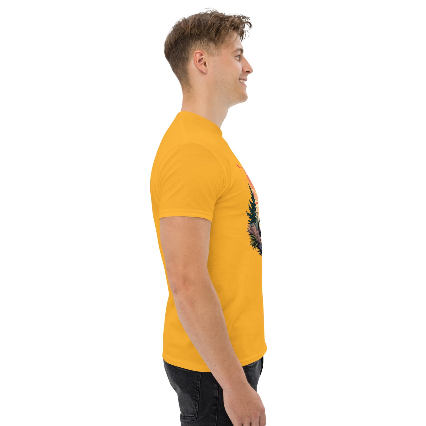 Unisex Print Wolf Rider Rear print text classic tee