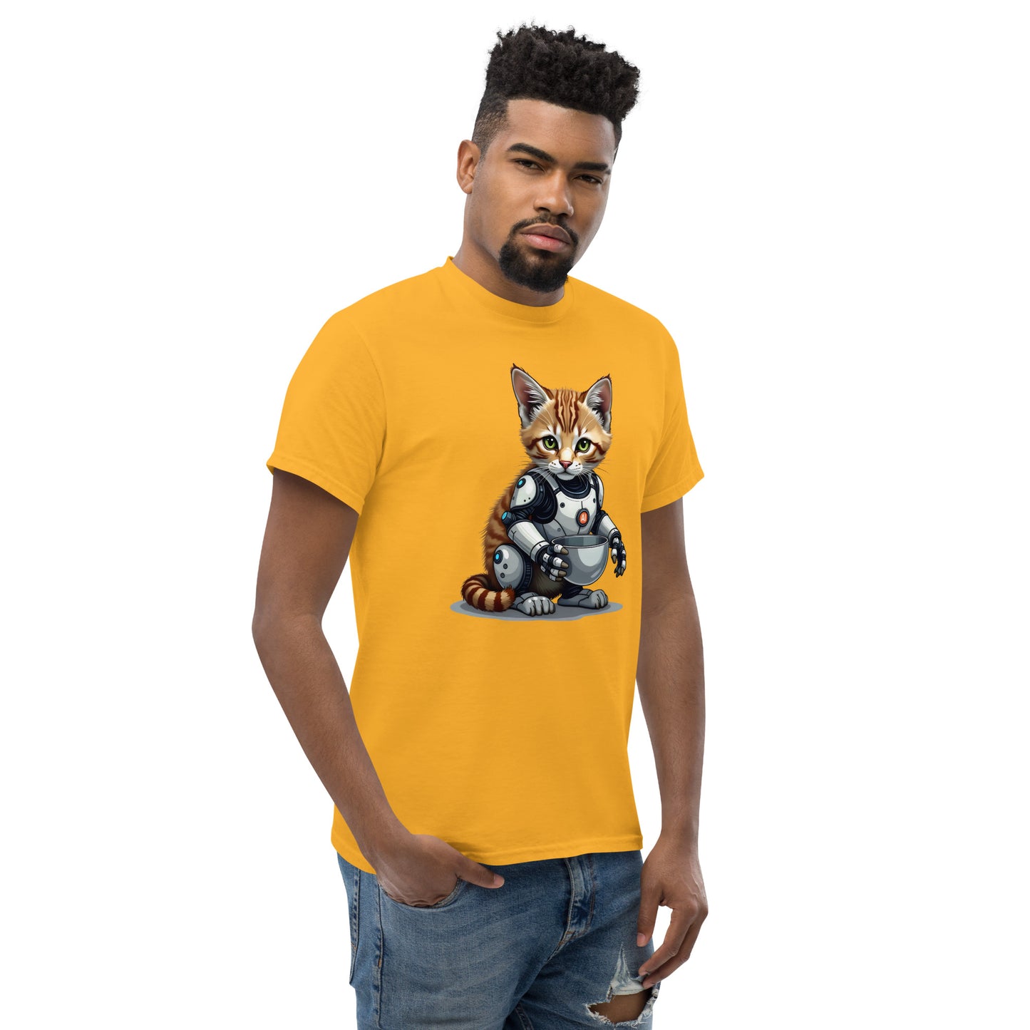 Unisex Popping AI cat classic tee