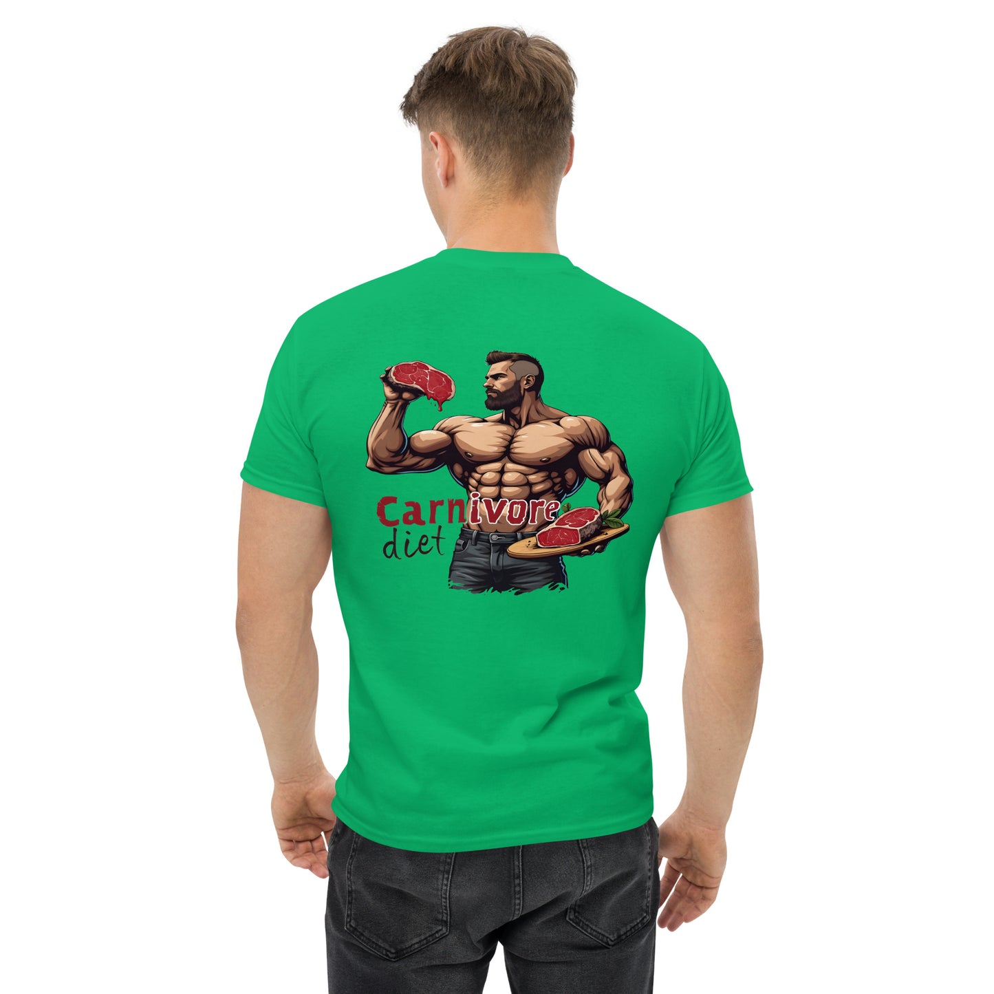 Men's double print carnivore diet classic tee