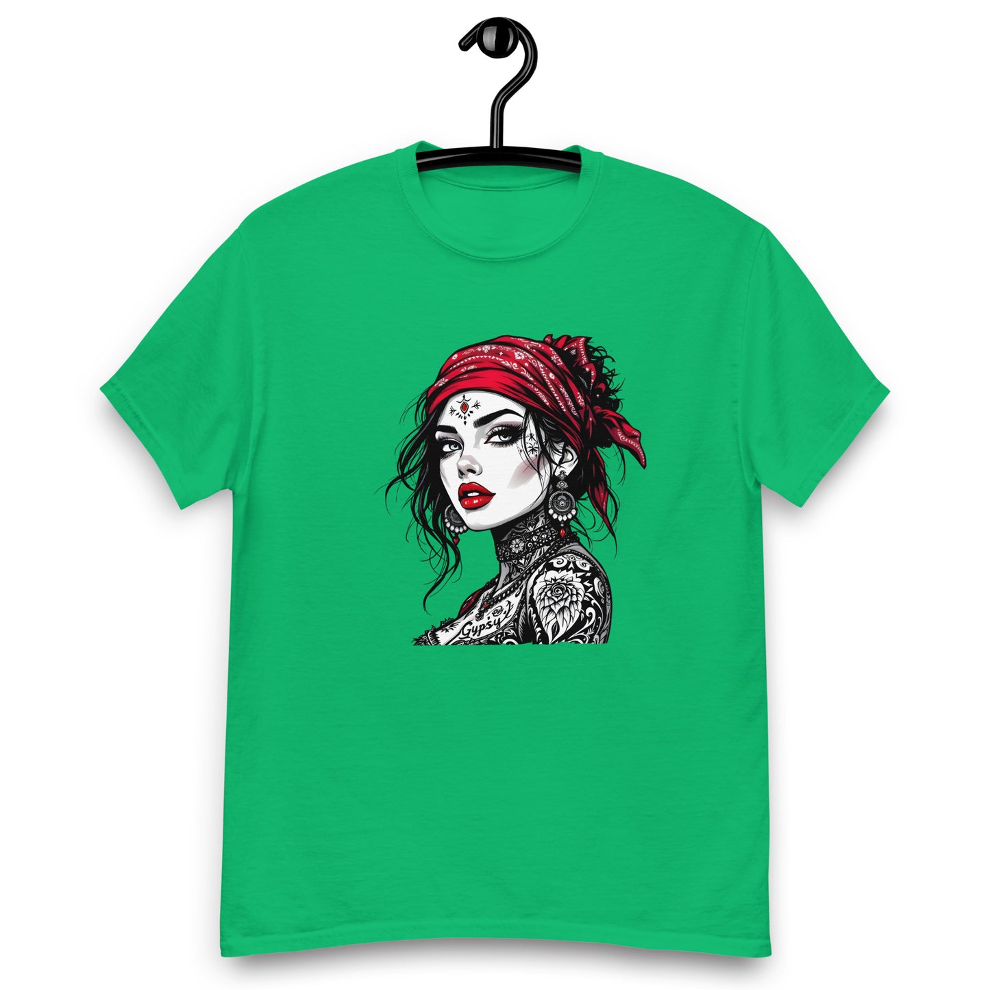 Unisex Red scarf tattoo gypsy girl classic tee
