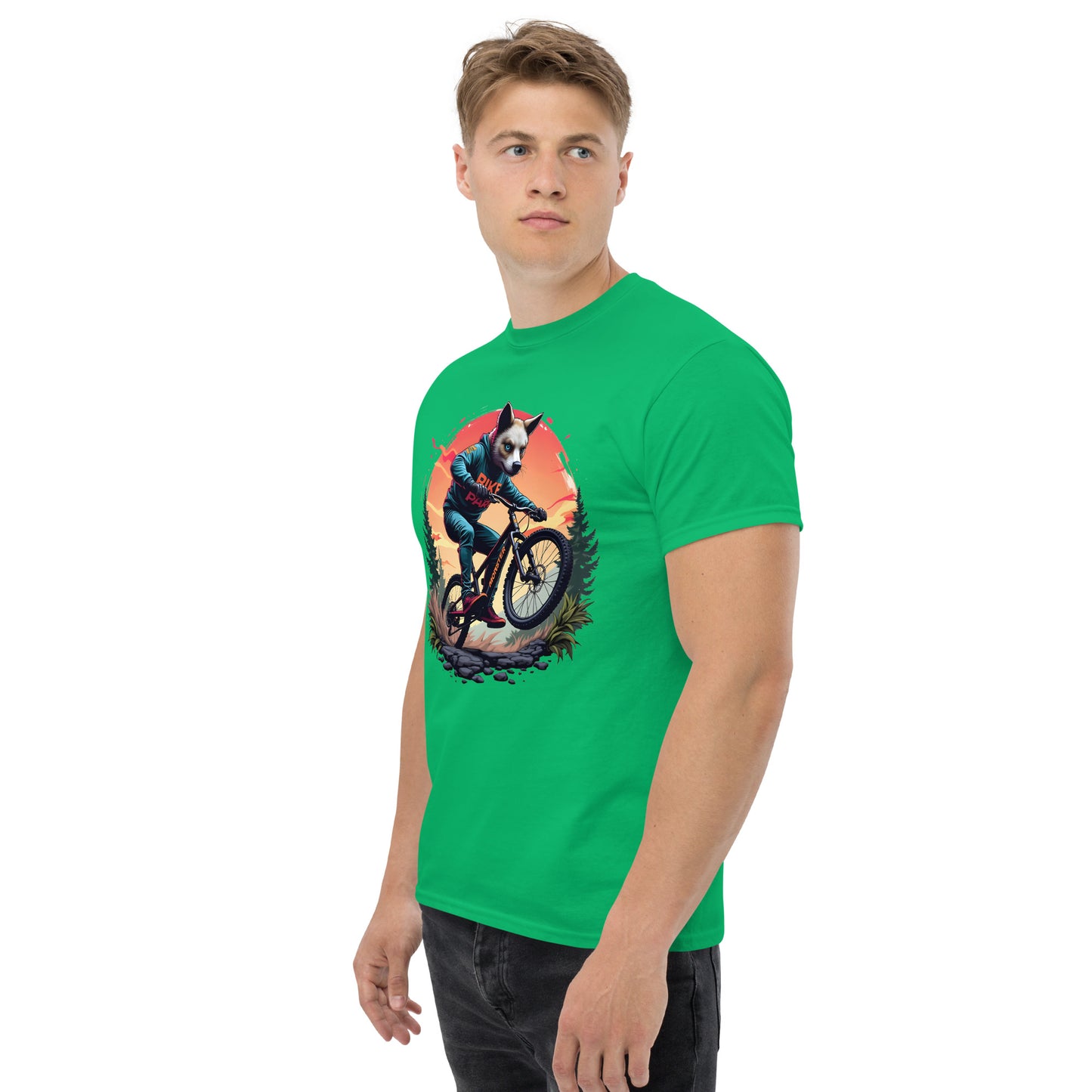 Unisex Print Wolf Rider Rear print text classic tee