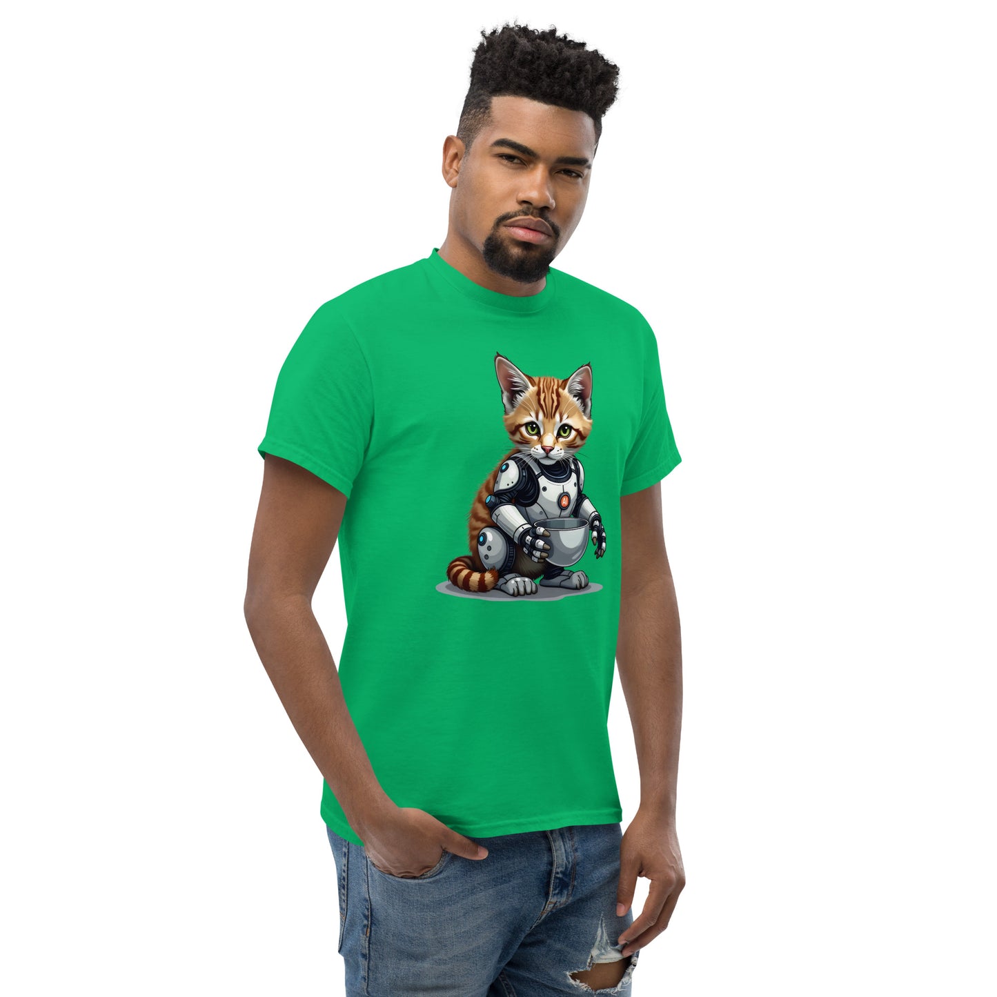 Unisex Popping AI cat classic tee