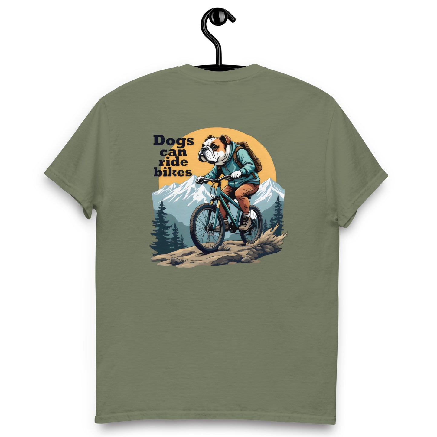Unisex Dogs can ride bikes classic tee