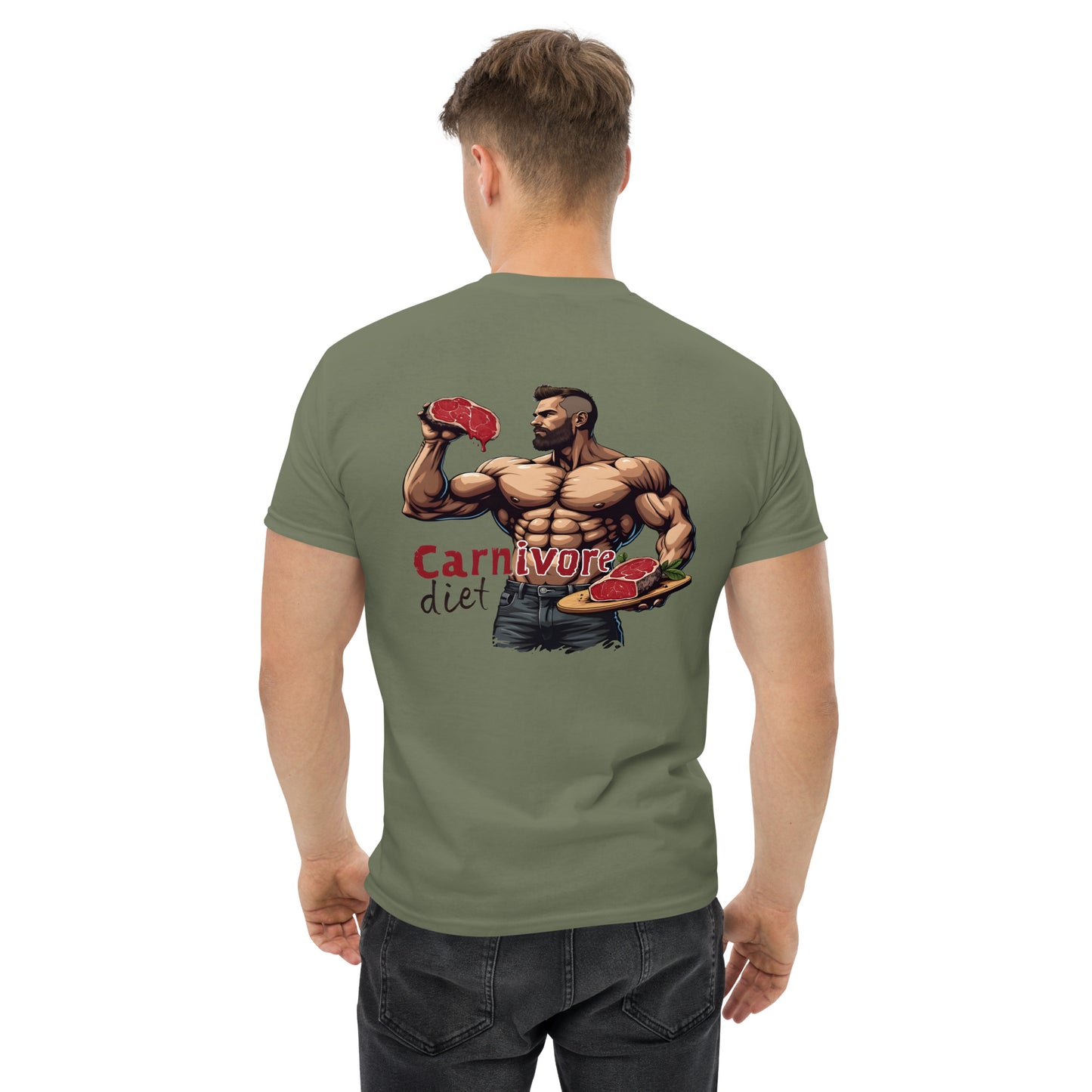 Men's double print carnivore diet classic tee