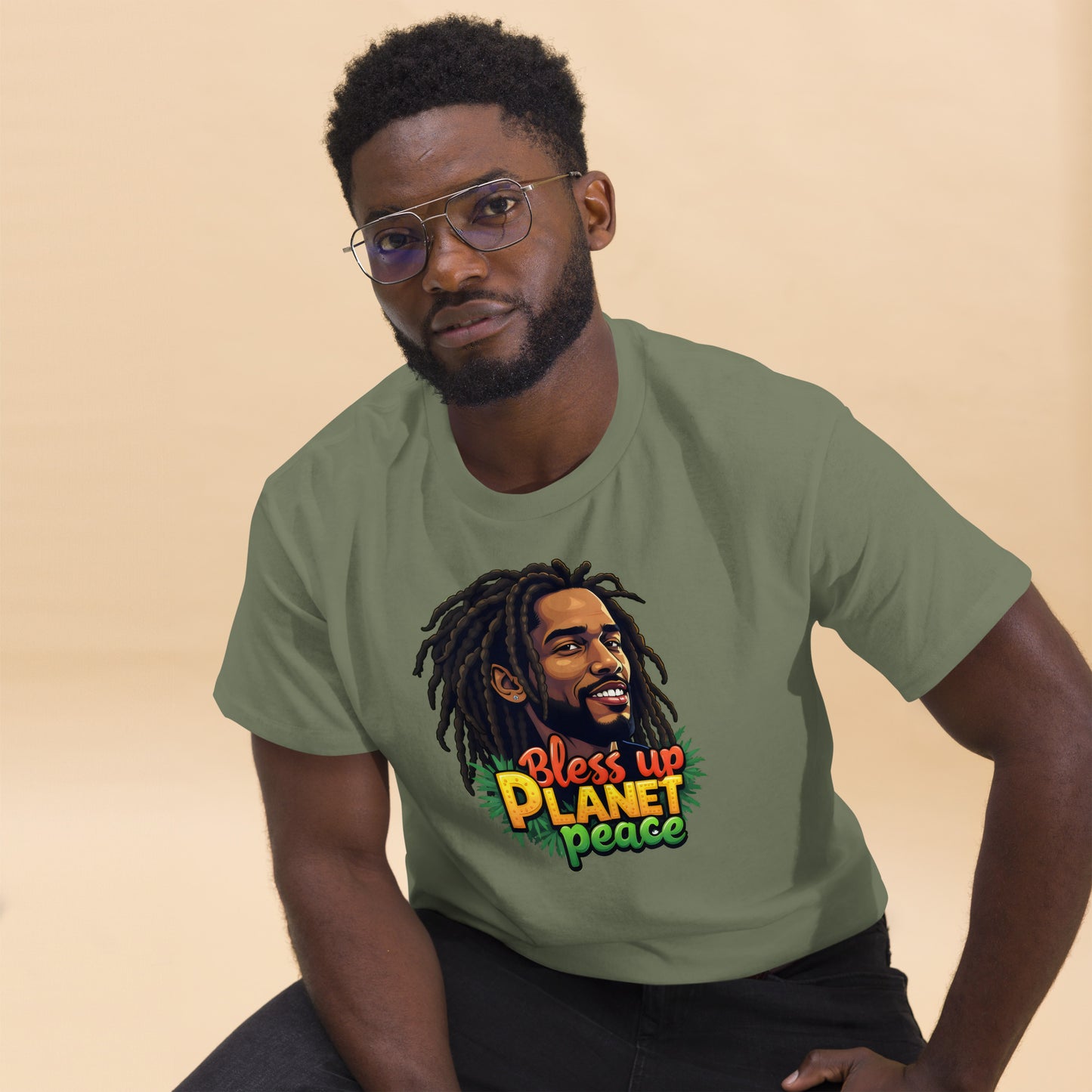 Unisex bless up Planet piece 2 classic tee
