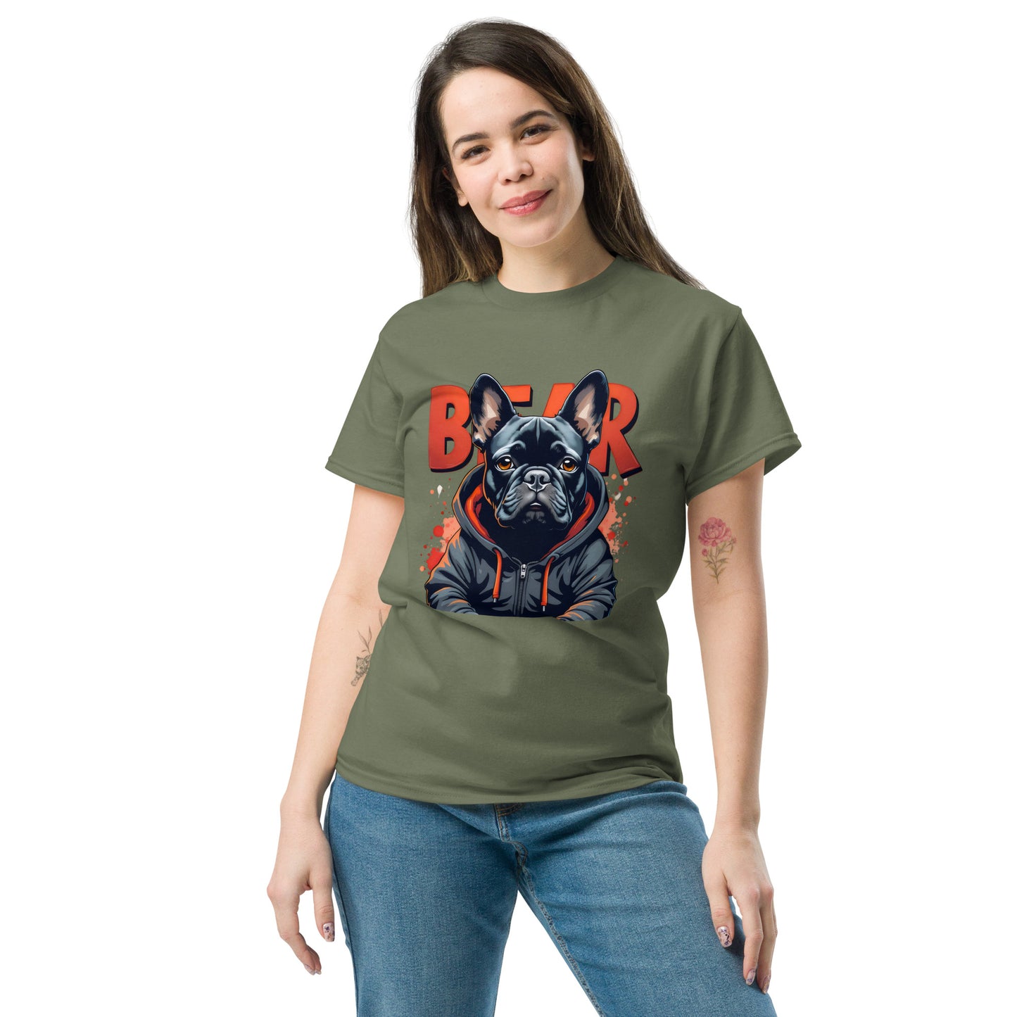 Unisex Bear Dog French bulldog classic tee