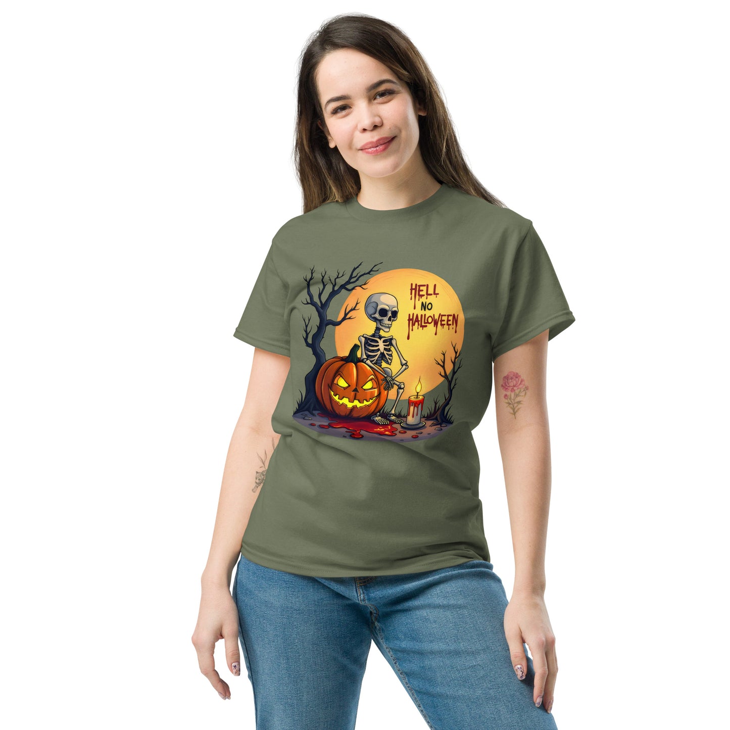 Unisex Hell no Halloween classic tee