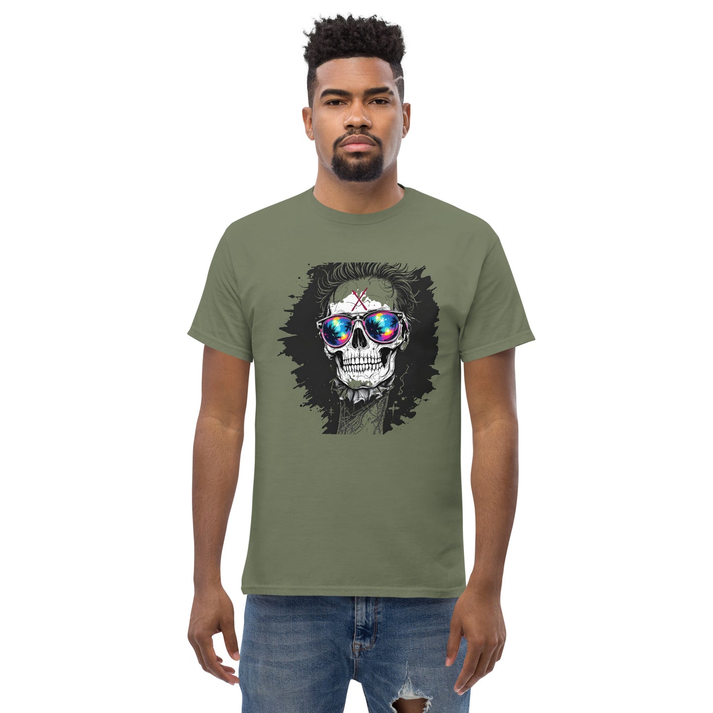 Unisex Skull Mirror shades classic tee