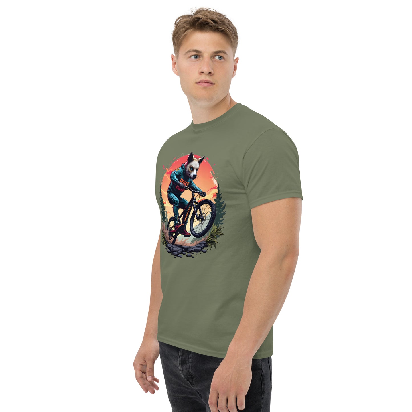 Unisex Print Wolf Rider Rear print text classic tee