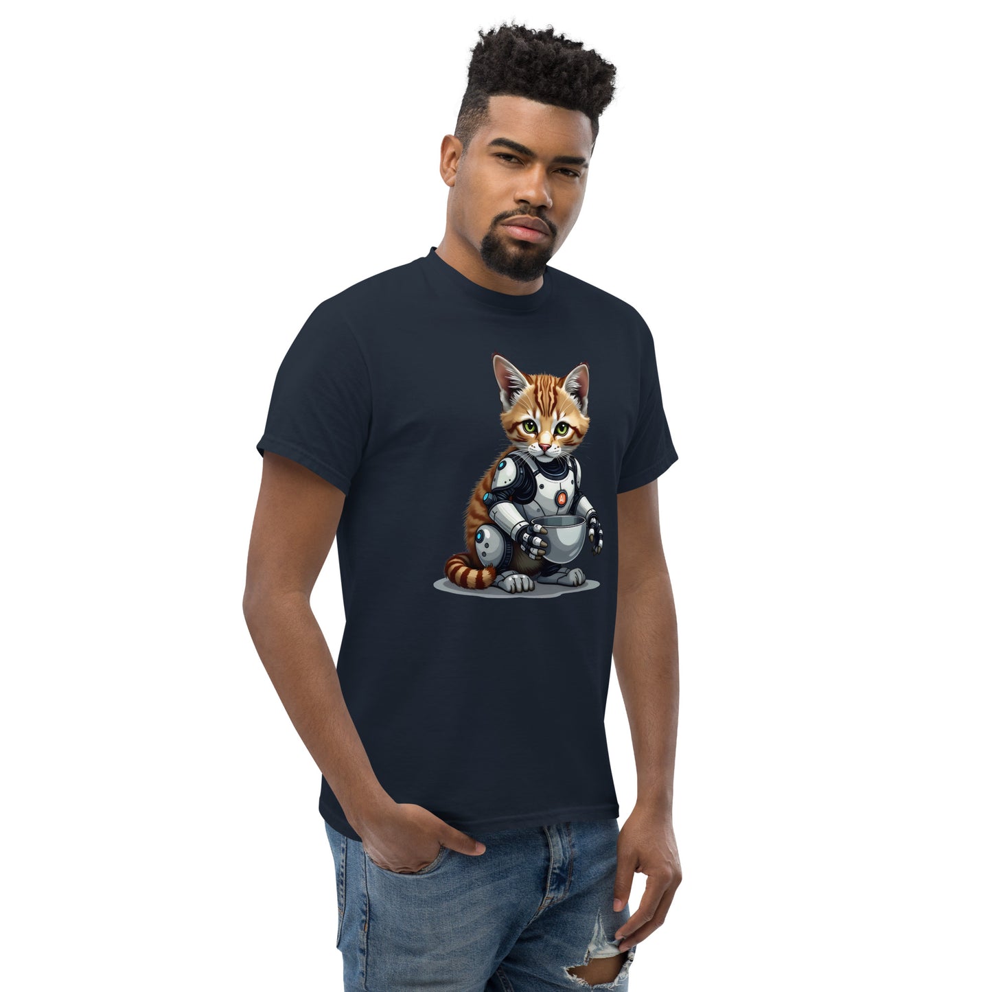 Unisex Popping AI cat classic tee