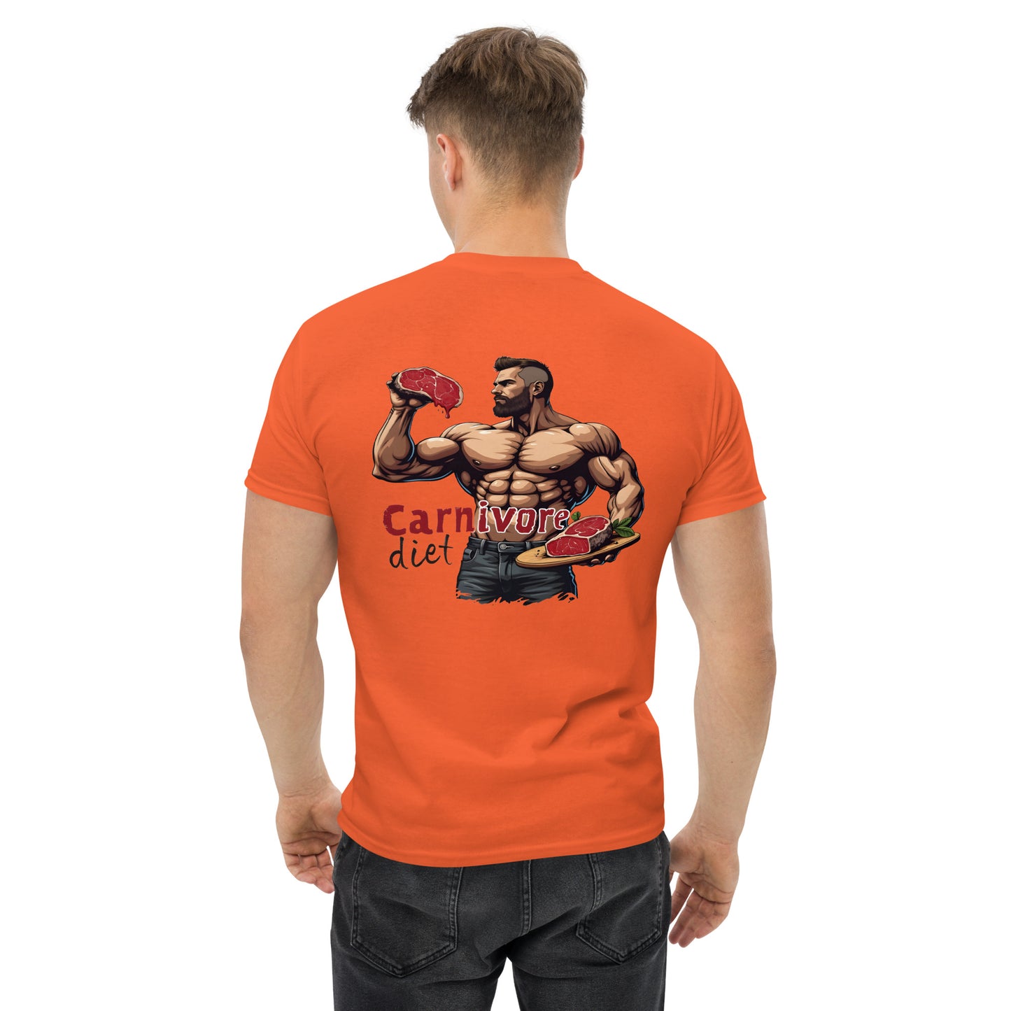Men's double print carnivore diet classic tee