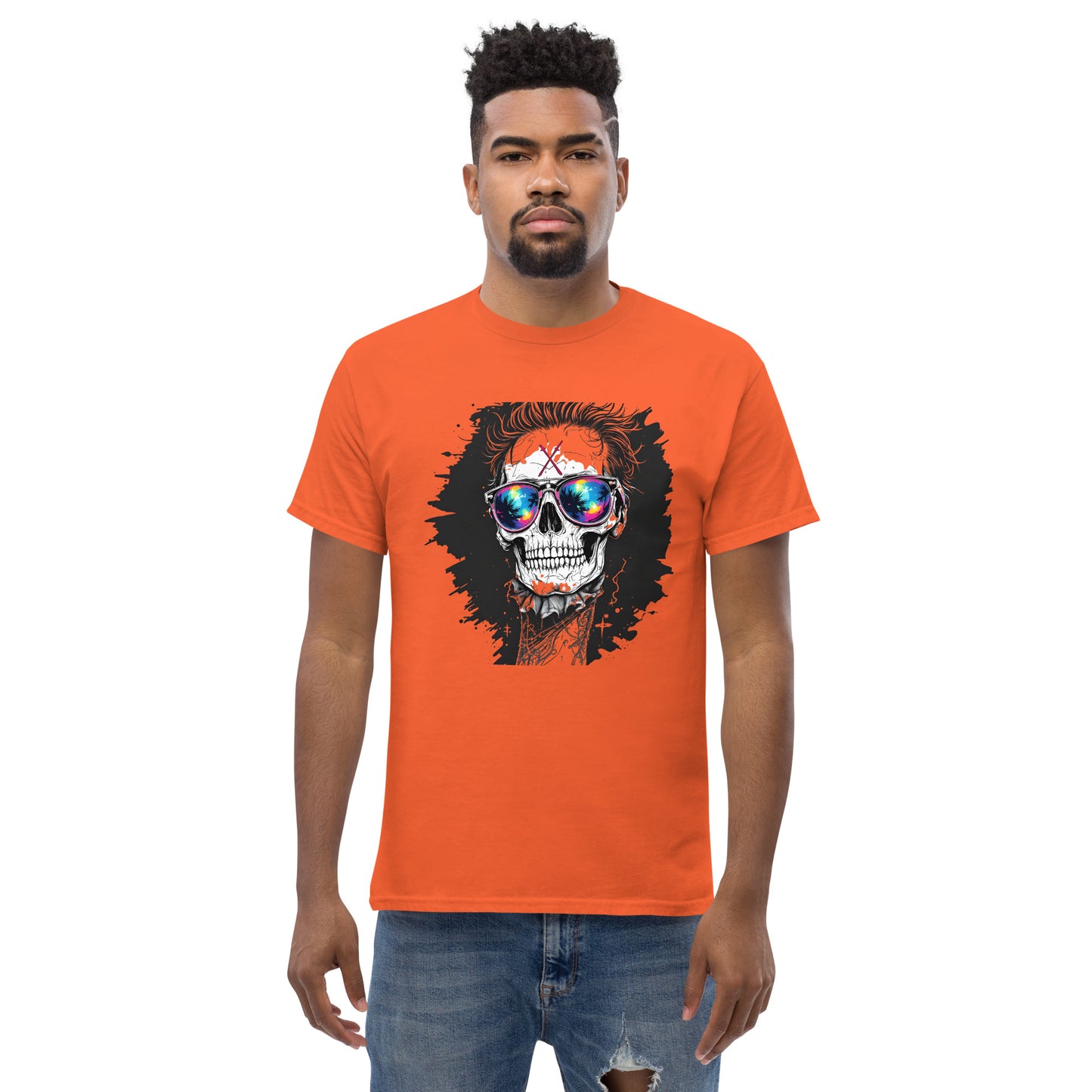 Unisex Skull Mirror shades classic tee
