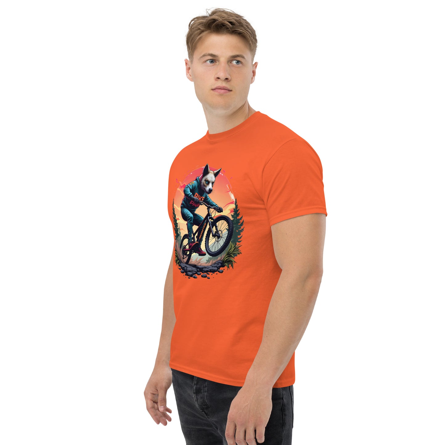 Unisex Print Wolf Rider Rear print text classic tee