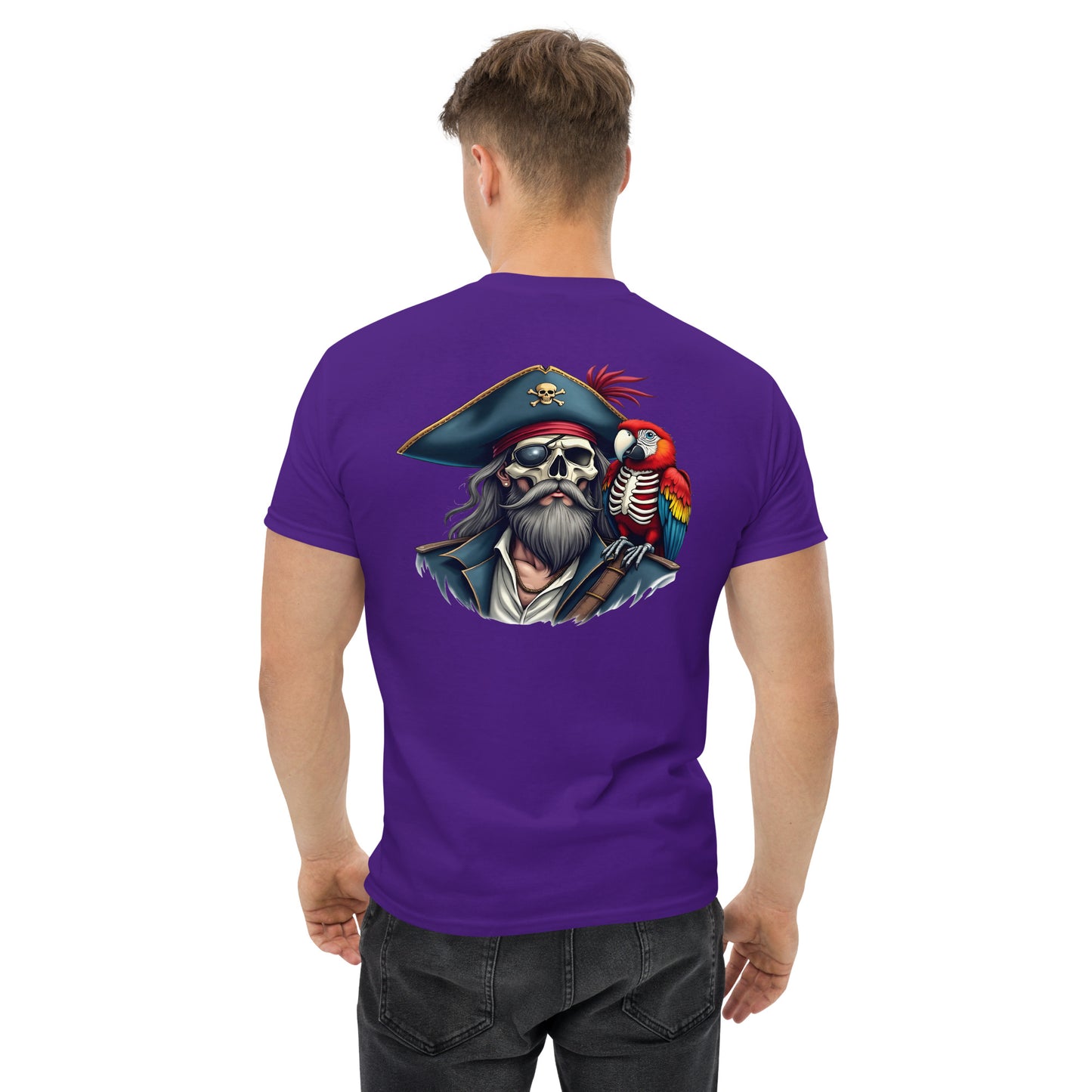 Unisex Skeleton pirate & release the Kraken Twin print classic tee