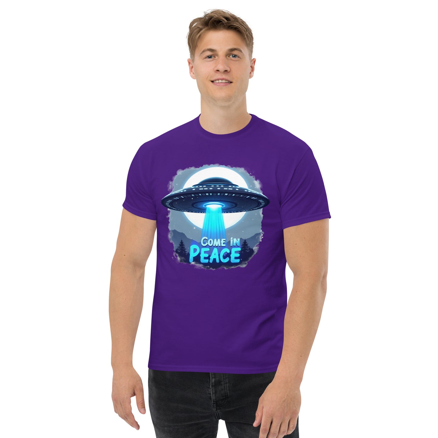 Unisex UFO come in peace classic tee