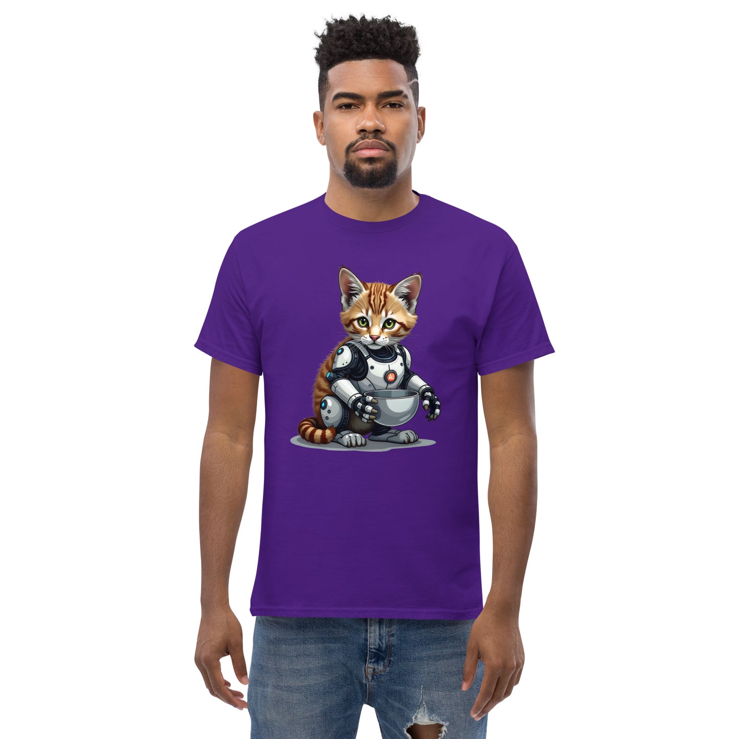 Unisex Popping AI cat classic tee