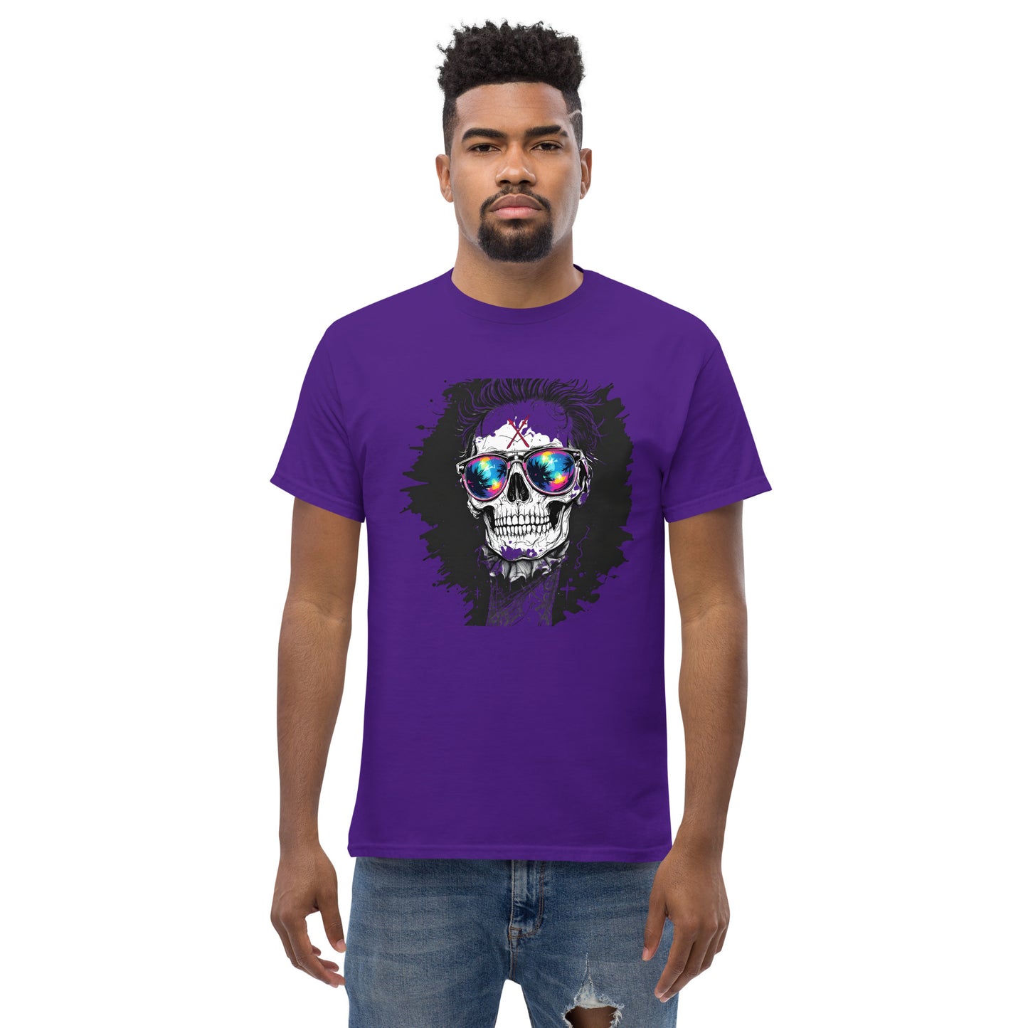 Unisex Skull Mirror shades classic tee