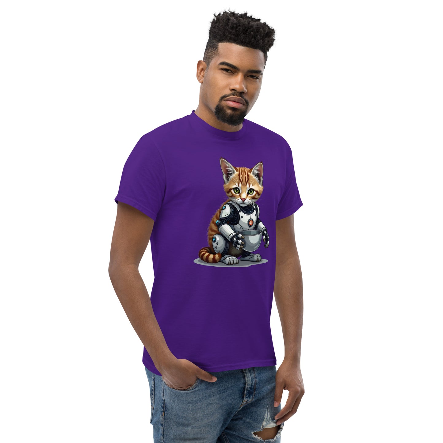Unisex Popping AI cat classic tee