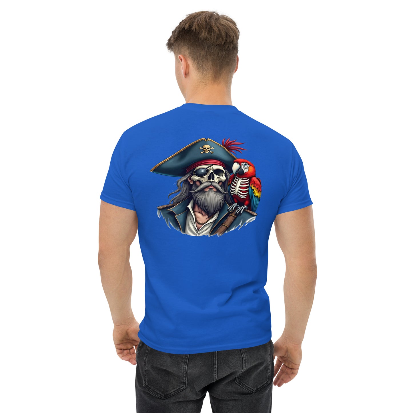 Unisex Skeleton pirate & release the Kraken Twin print classic tee