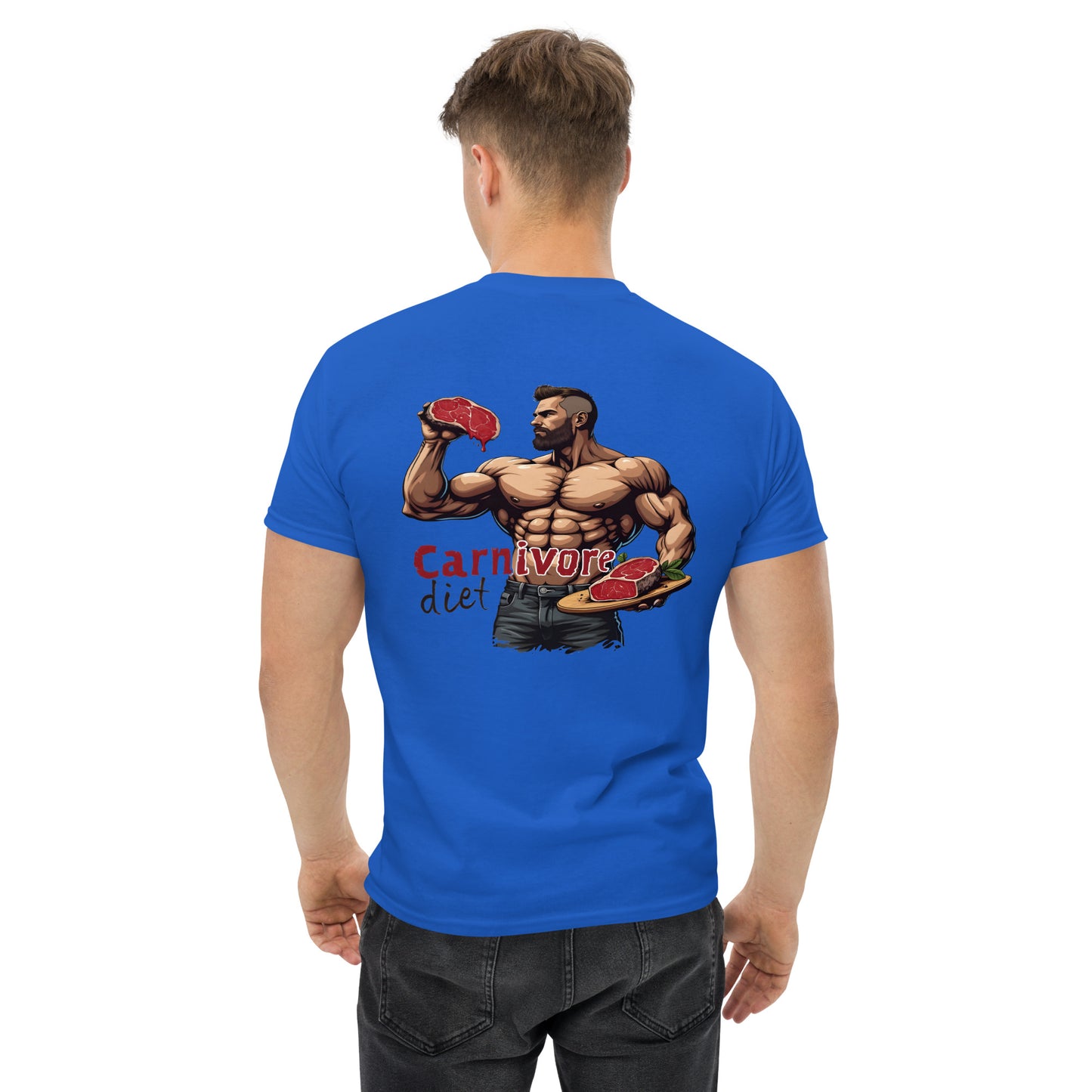 Men's double print carnivore diet classic tee
