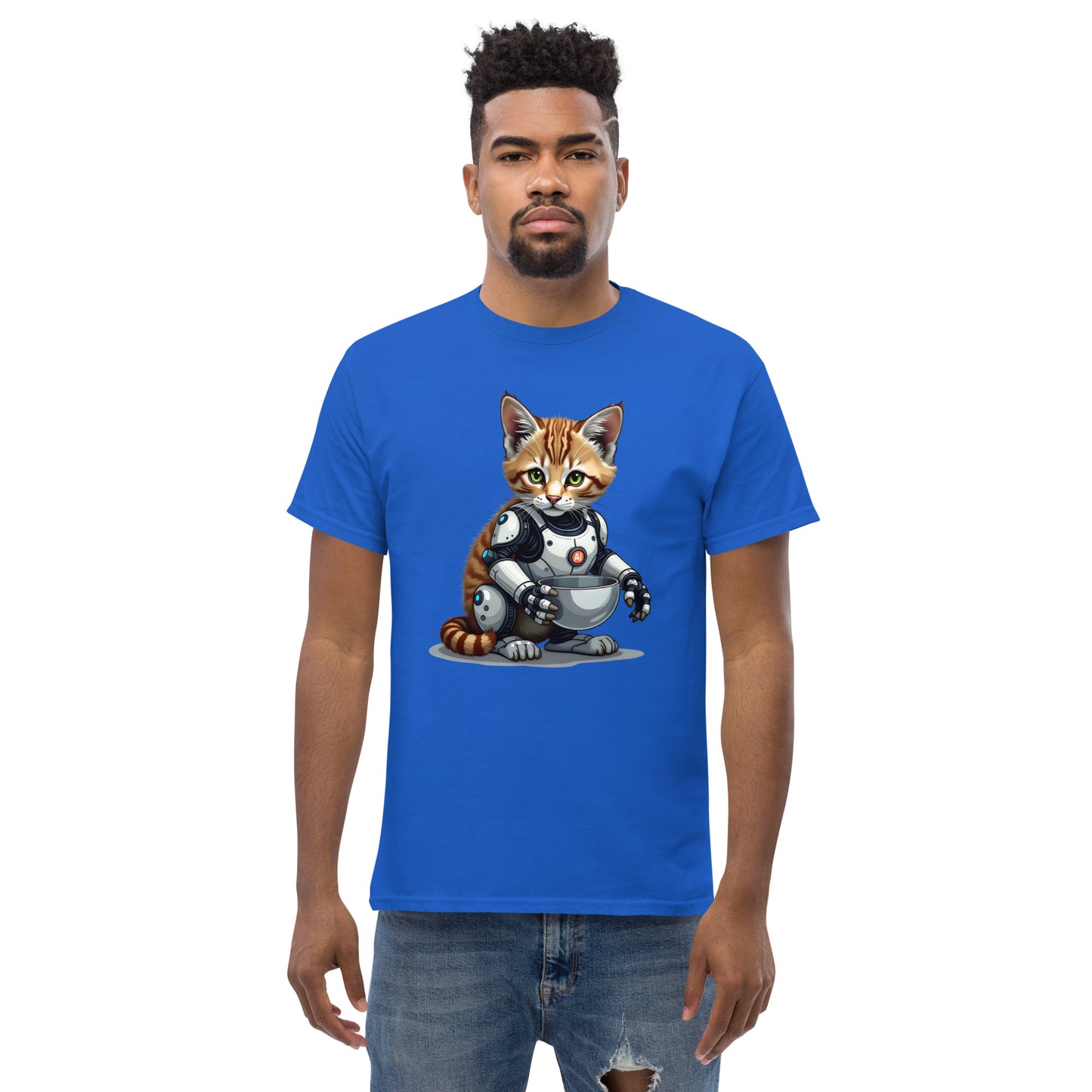 Unisex Popping AI cat classic tee