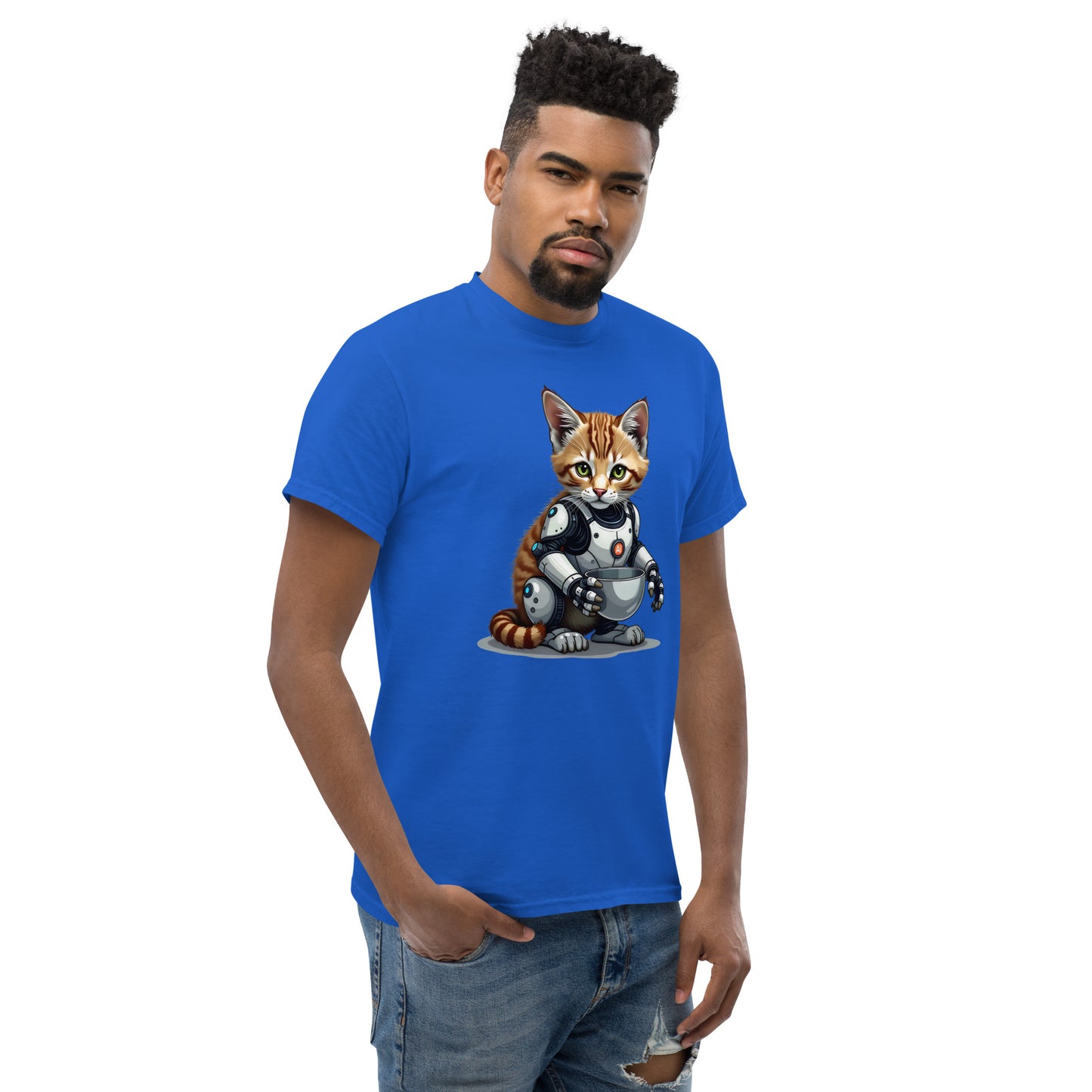 Unisex Popping AI cat classic tee