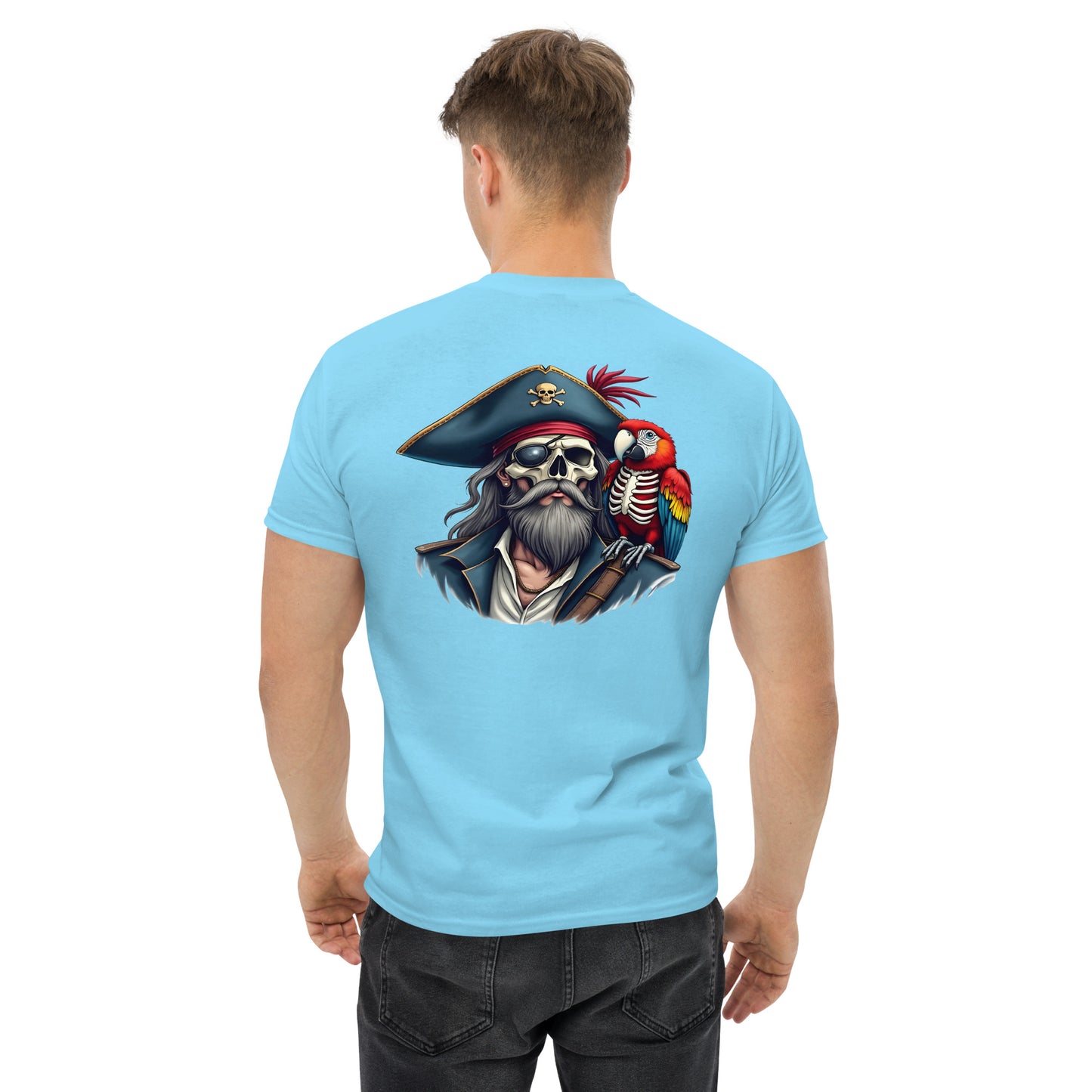 Unisex Skeleton pirate & release the Kraken Twin print classic tee