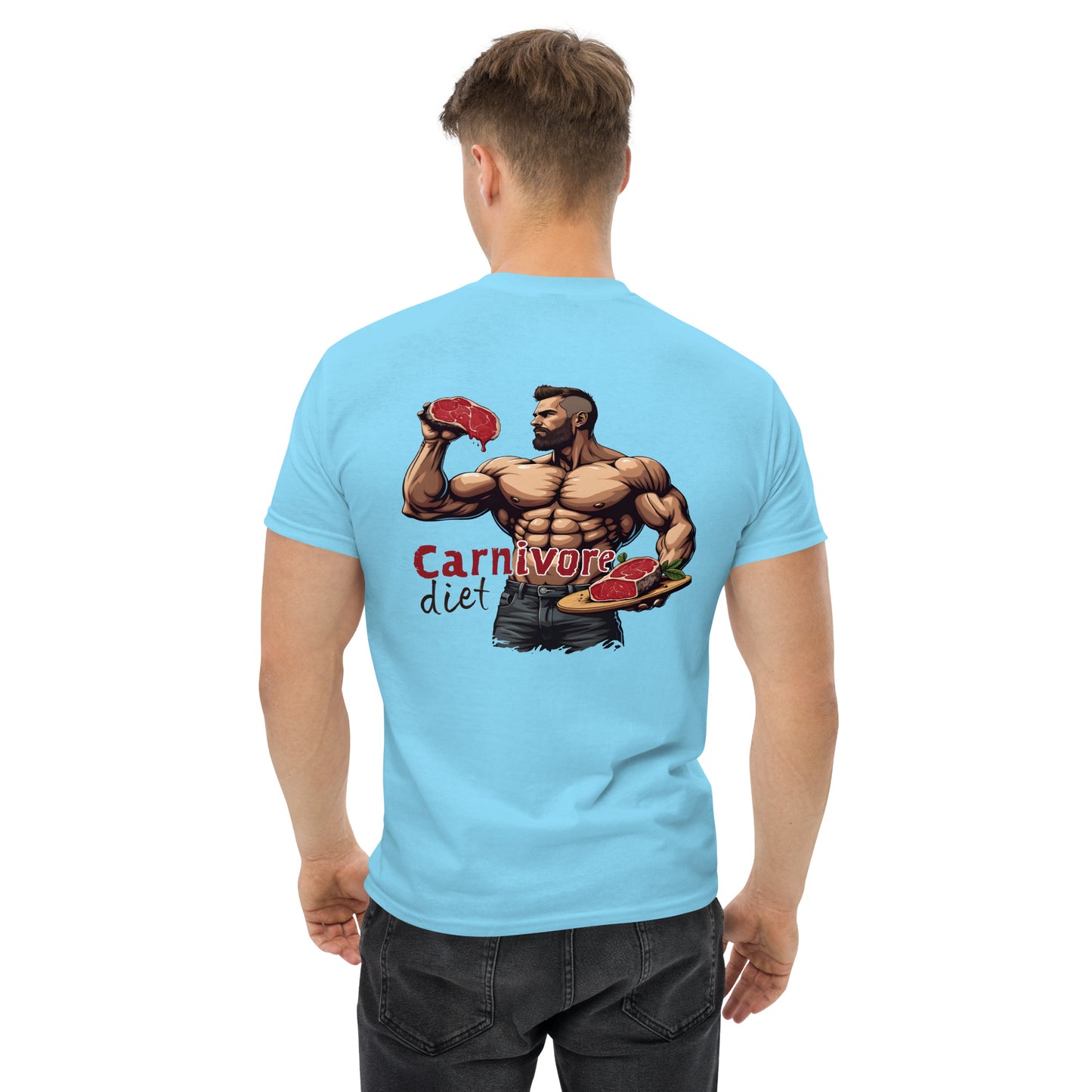 Men's double print carnivore diet classic tee