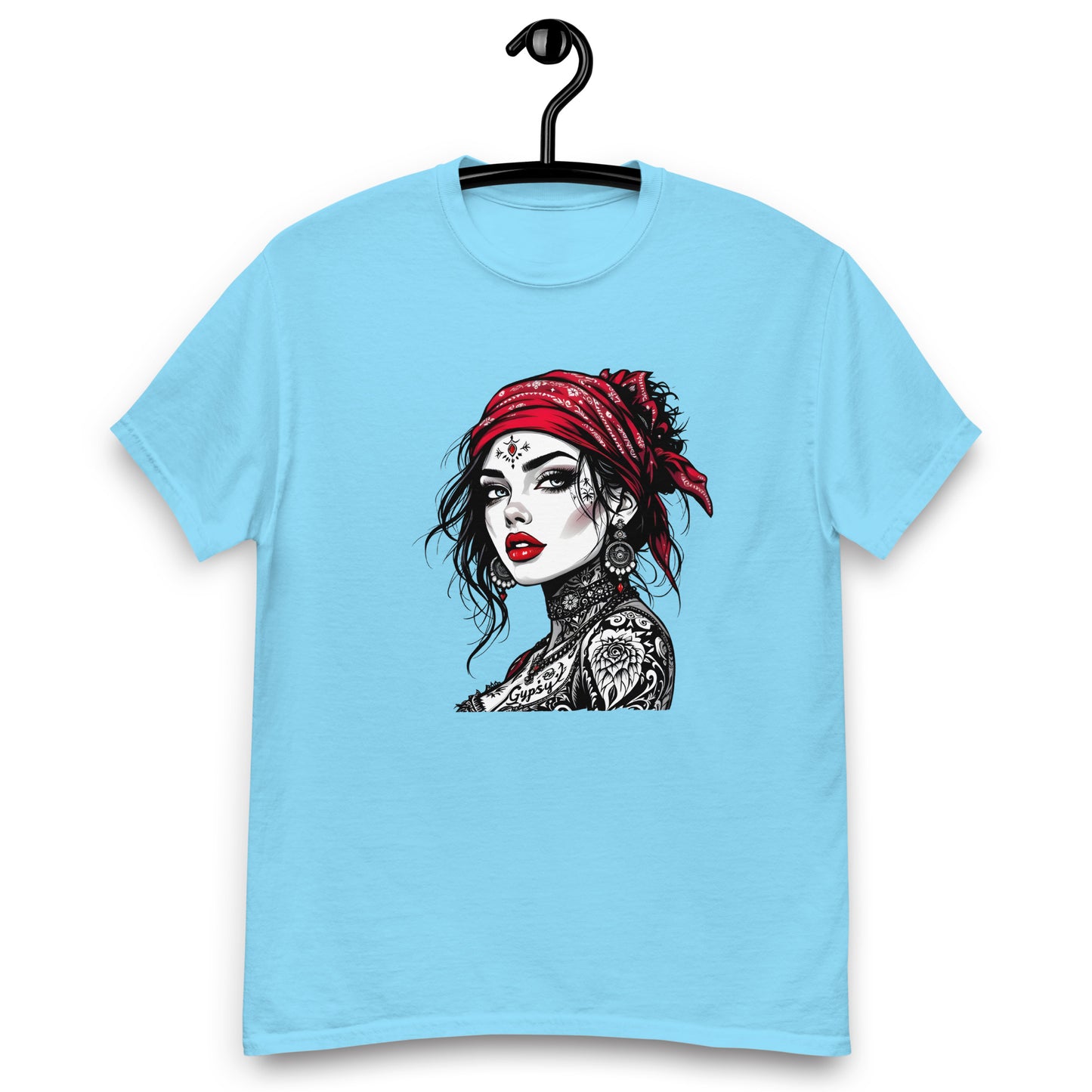 Unisex Red scarf tattoo gypsy girl classic tee