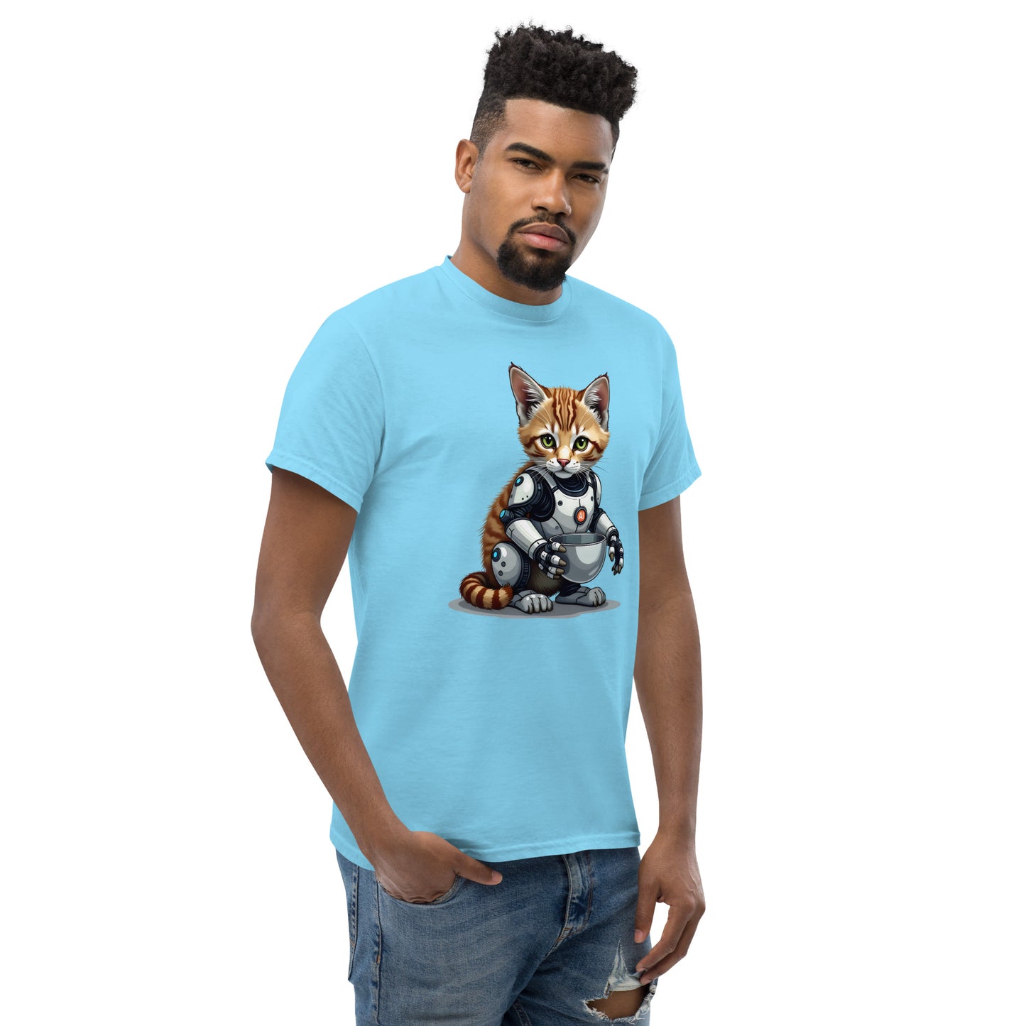 Unisex Popping AI cat classic tee