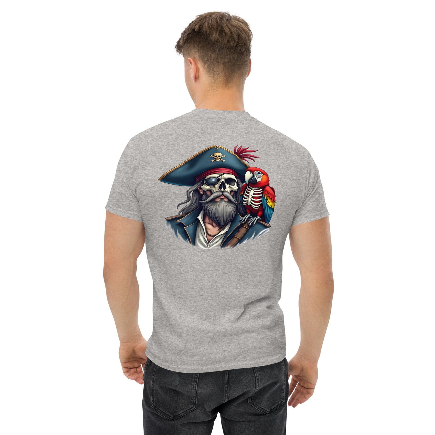 Unisex Skeleton pirate & release the Kraken Twin print classic tee