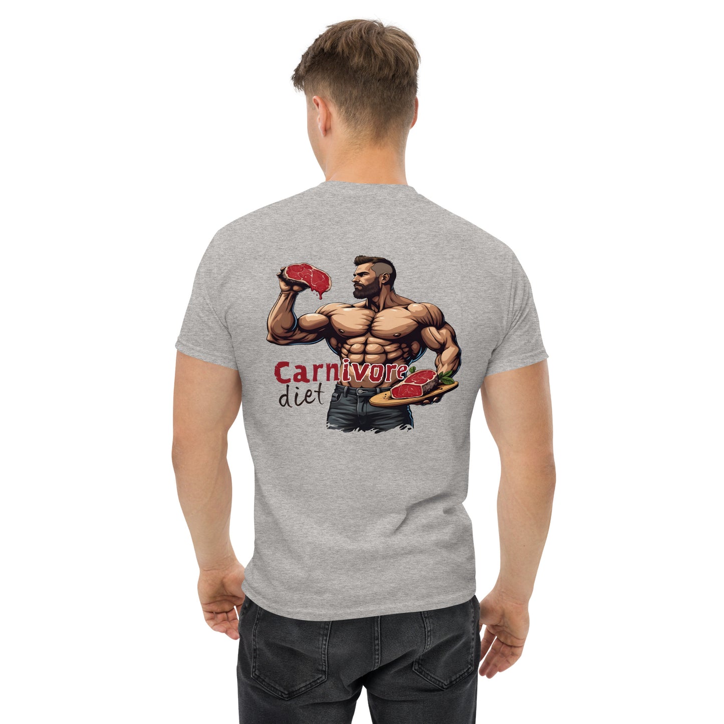 Men's double print carnivore diet classic tee