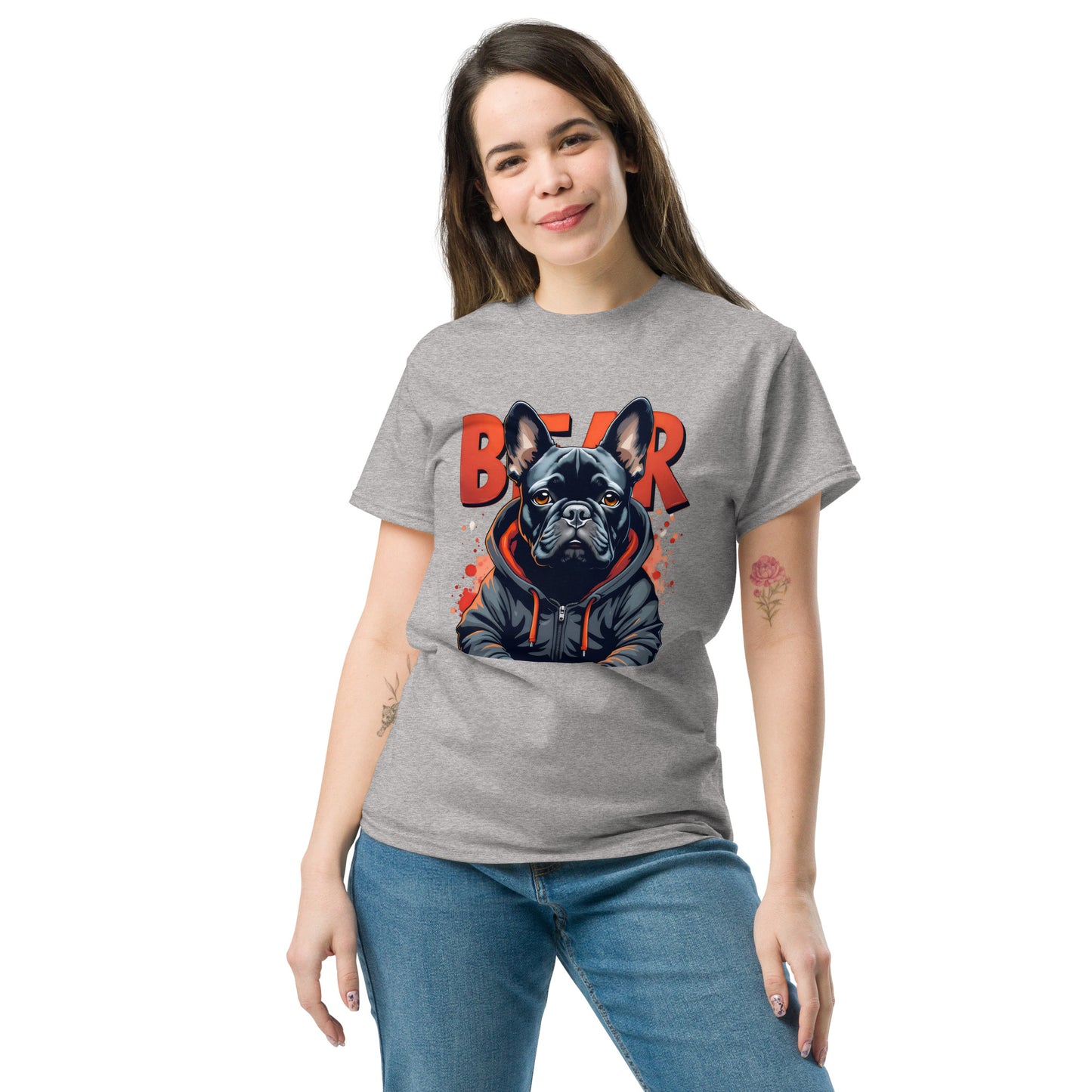 Unisex Bear Dog French bulldog classic tee