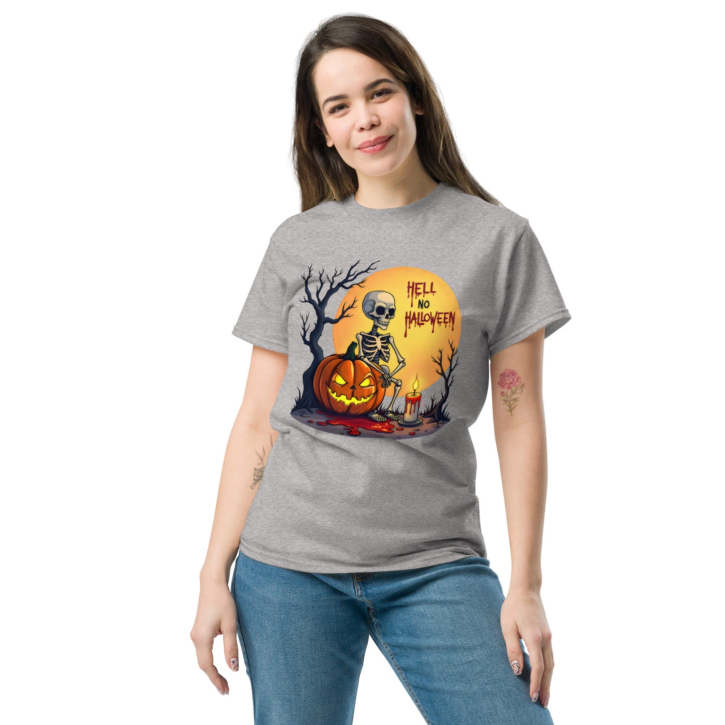 Unisex Hell no Halloween classic tee