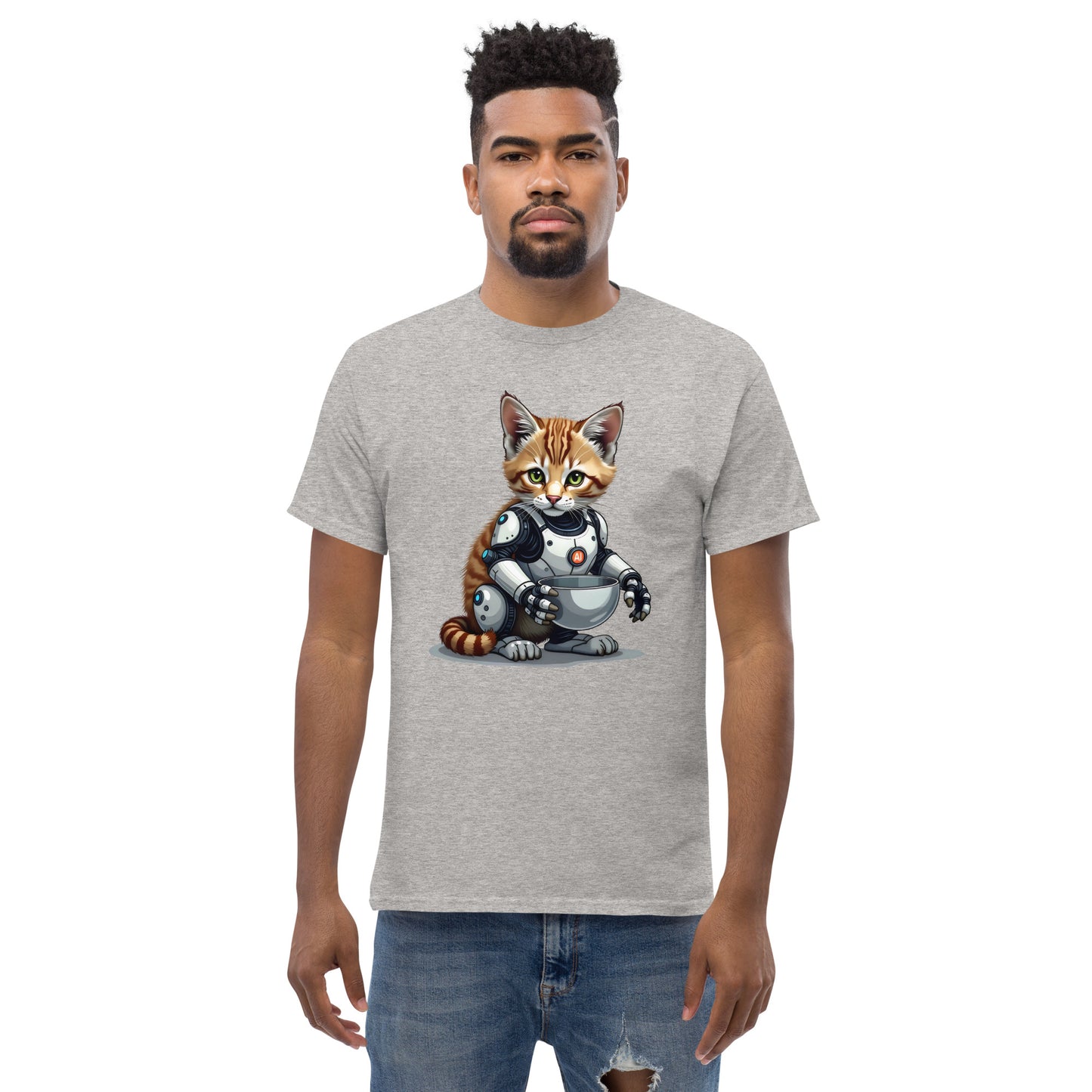 Unisex Popping AI cat classic tee